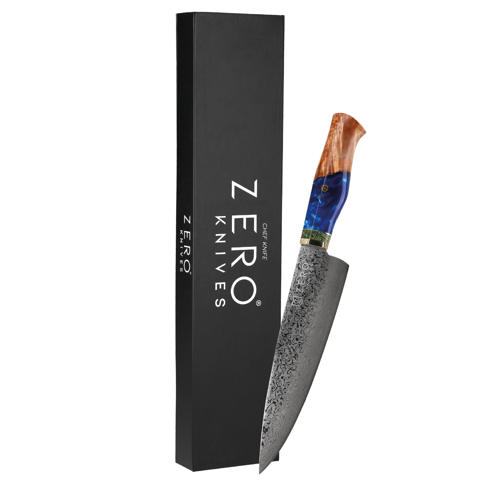 Cuchillo De Chef 7,6'' - Zero Knives Vg 10 Blue-2