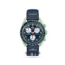 Reloj De Pulsera Omega X Swatch Bioceramic Moonswatch Mission On Earth De Cuerpo Color Verde-0
