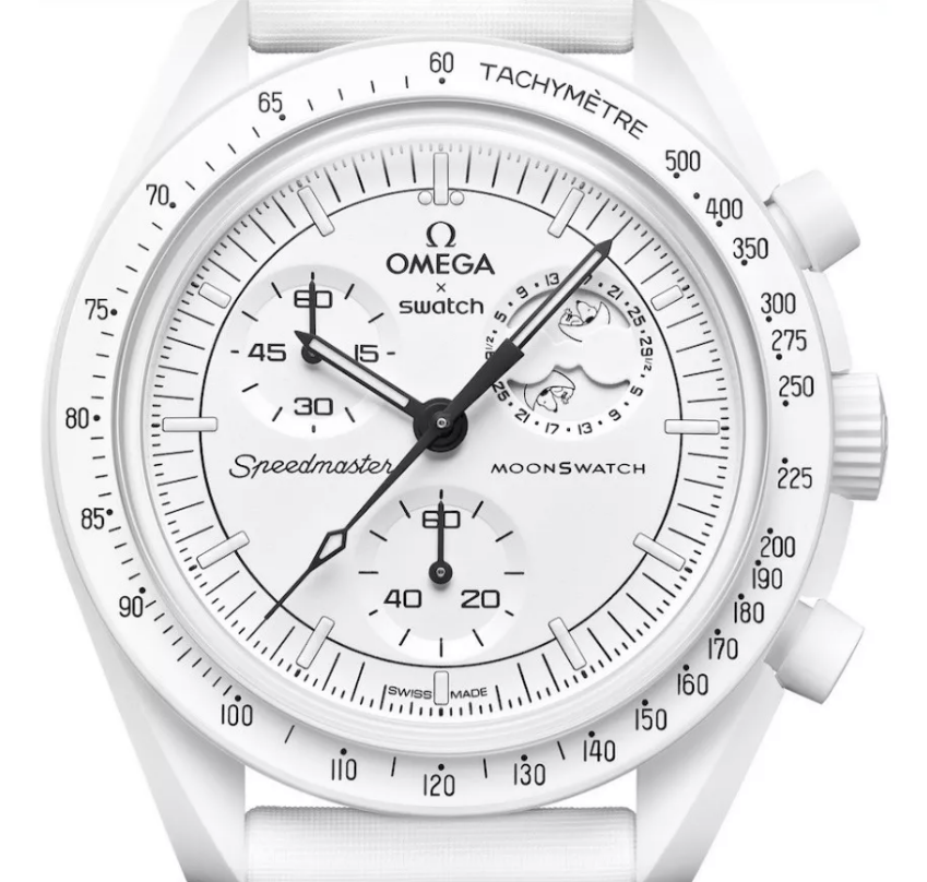 Reloj Omega X Swatch Mission To The Moonphase Snoopy Moon Full Blanco-1