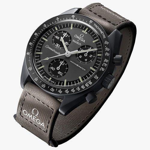 Reloj De Pulsera Omega X Swatch Bioceramic Moonswatch Mission To Mercury De Cuerpo Color Gris Oscuro-0