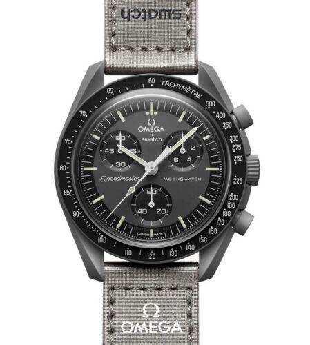 Reloj De Pulsera Omega X Swatch Bioceramic Moonswatch Mission To Mercury De Cuerpo Color Gris Oscuro-1