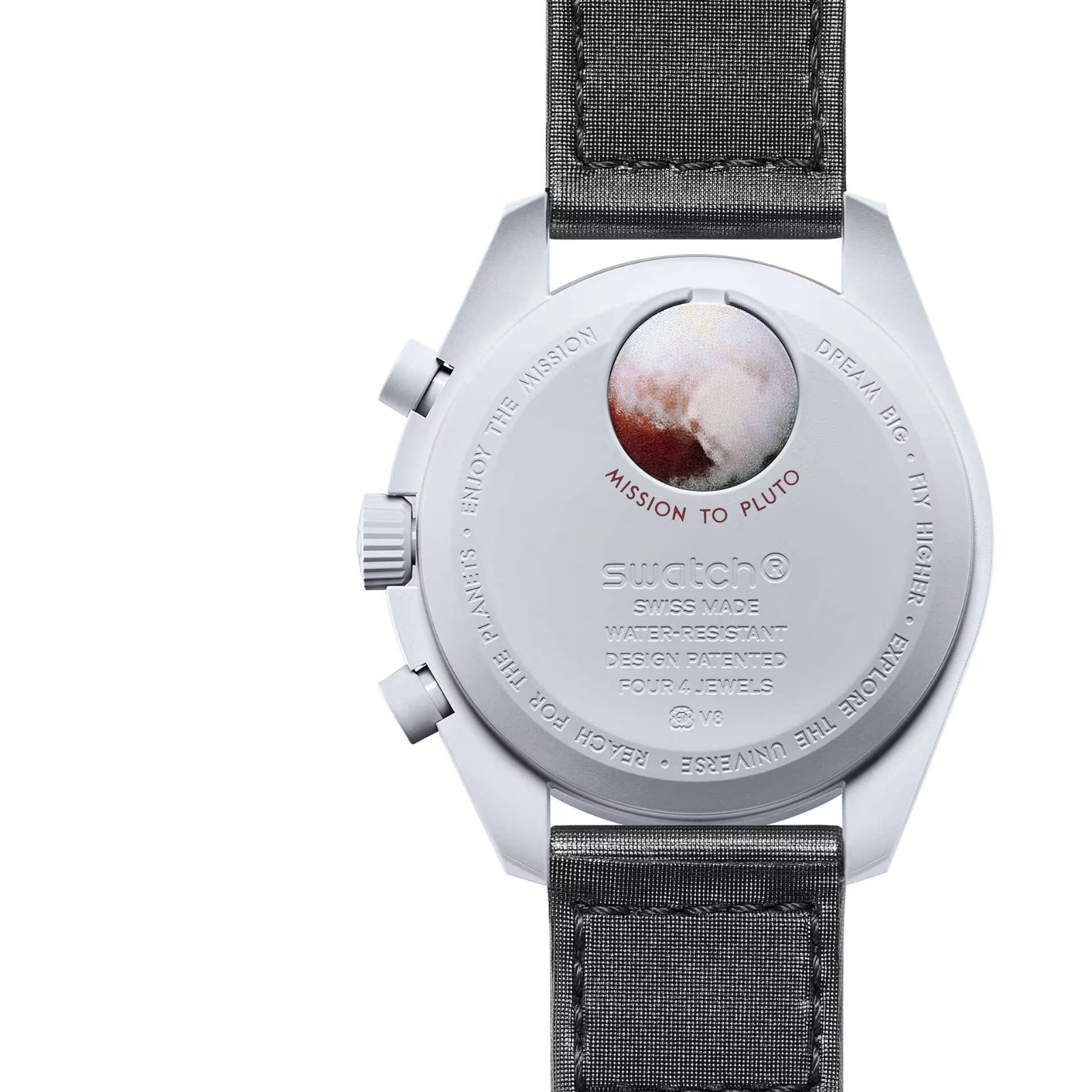 Reloj De Pulsera Omega X Swatch Bioceramic Moonswatch Mission To Pluto De Cuerpo Color Gris-2