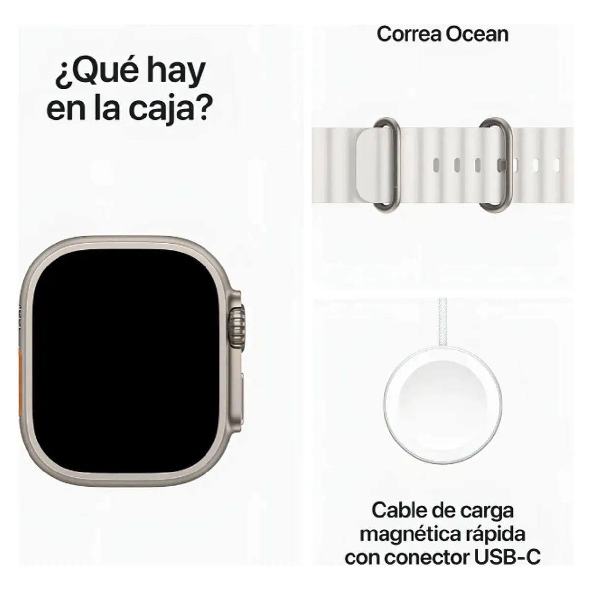 Apple Watch Ultra 2 GPS Cellular 49mm Titanio Correa Blanca-2