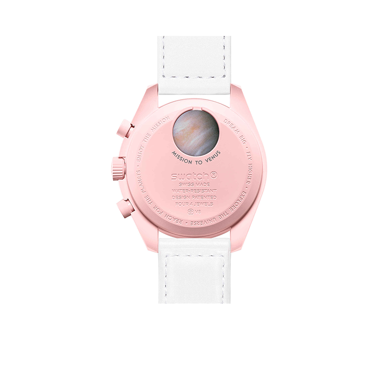 Reloj De Pulsera Omega X Swatch Bioceramic Moonswatch Mission To Venus De Cuerpo Color Rosa-1