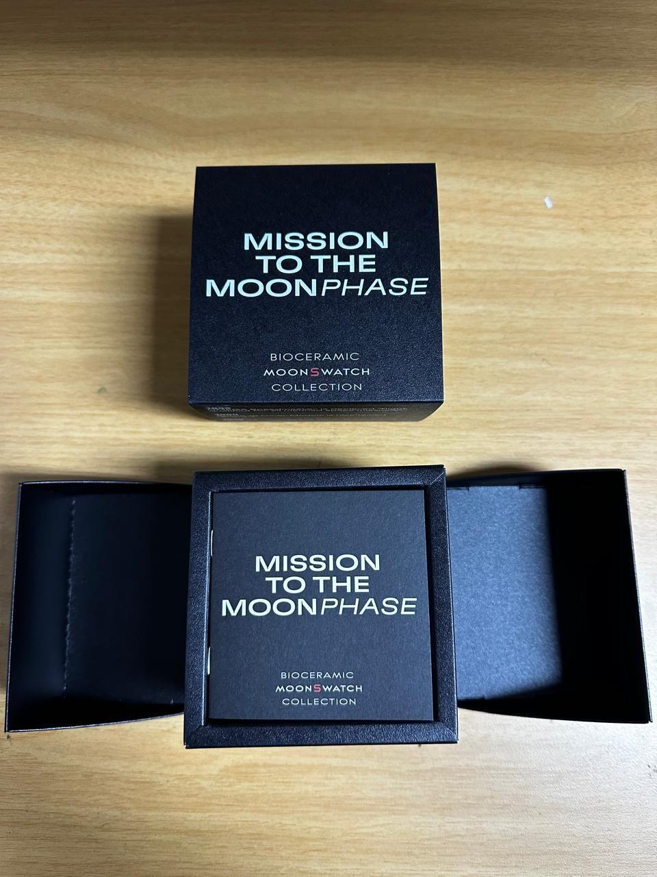 Reloj Omega Swatch Snoopy Moonswatch Mission Moonphase Black-2