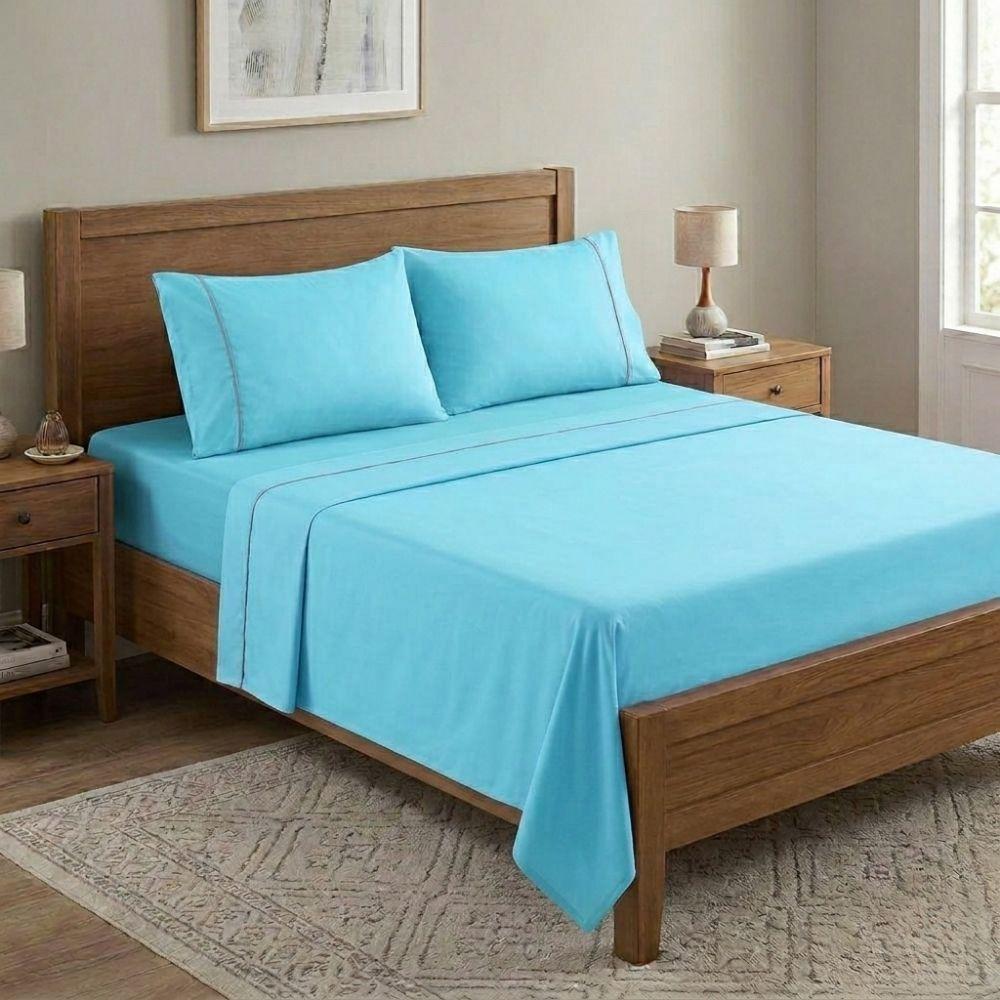 SABANAS BICOLOR CELESTE 2 PLAZAS BYB HOME-2