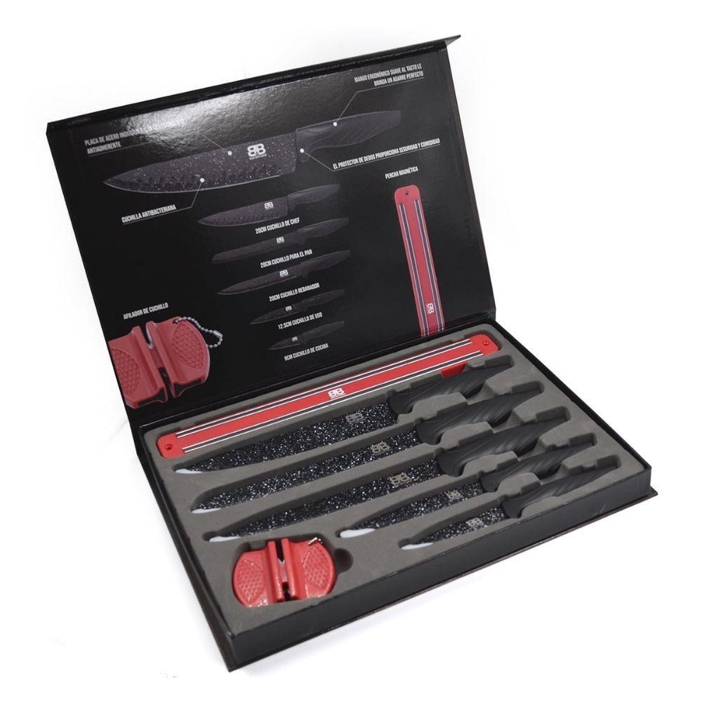 SET DE CUCHILLO MAS AFILADOR 7 PCS ACERO INOXIDABLE-2
