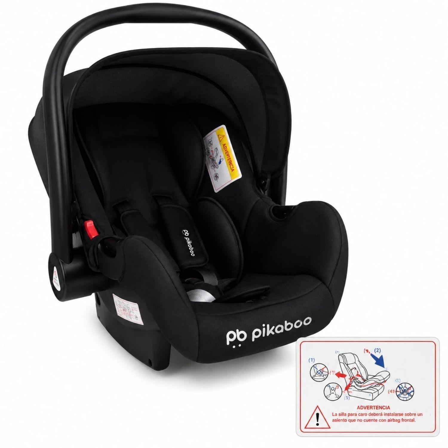 Coche Travel System FJ Rosado y negro Pikaboo-6