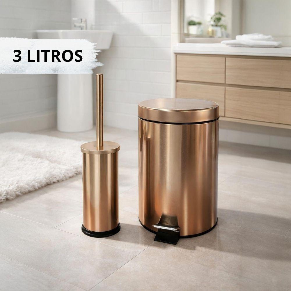 SET DE BASURERO METALICO MAS CEPILLO 3L-2