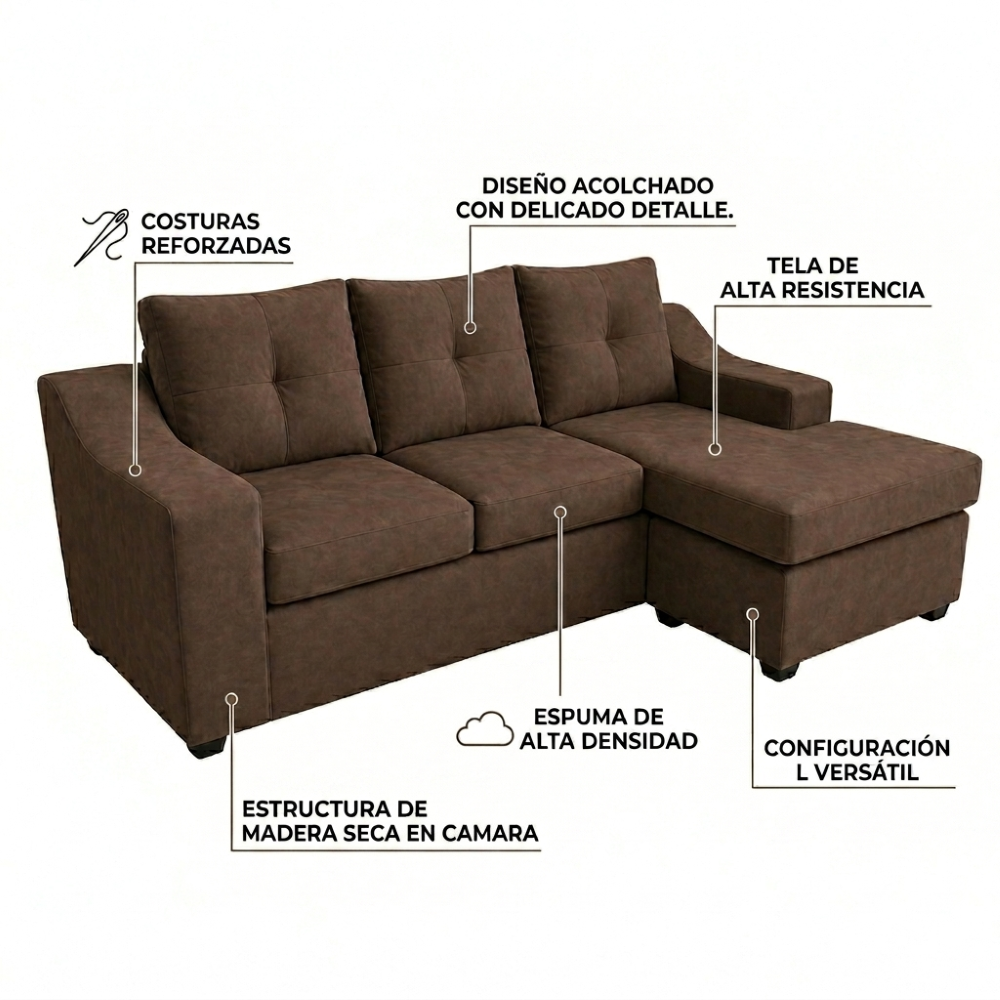 Sofa Seccional Intercambiable Josh Chocolate-2