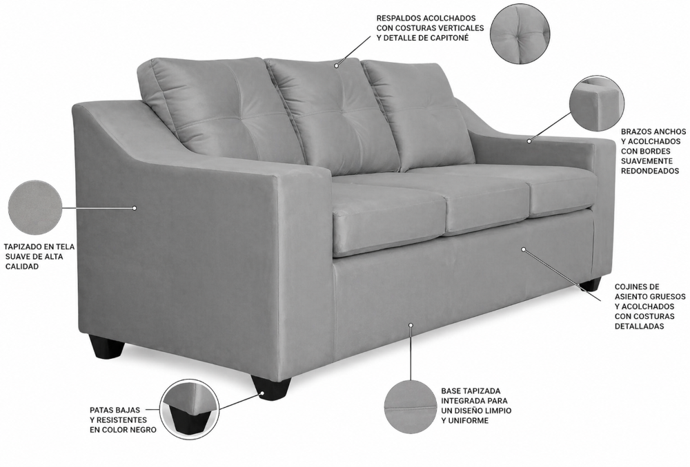 Sofa Josh 3 Cuerpos Chocolate-3