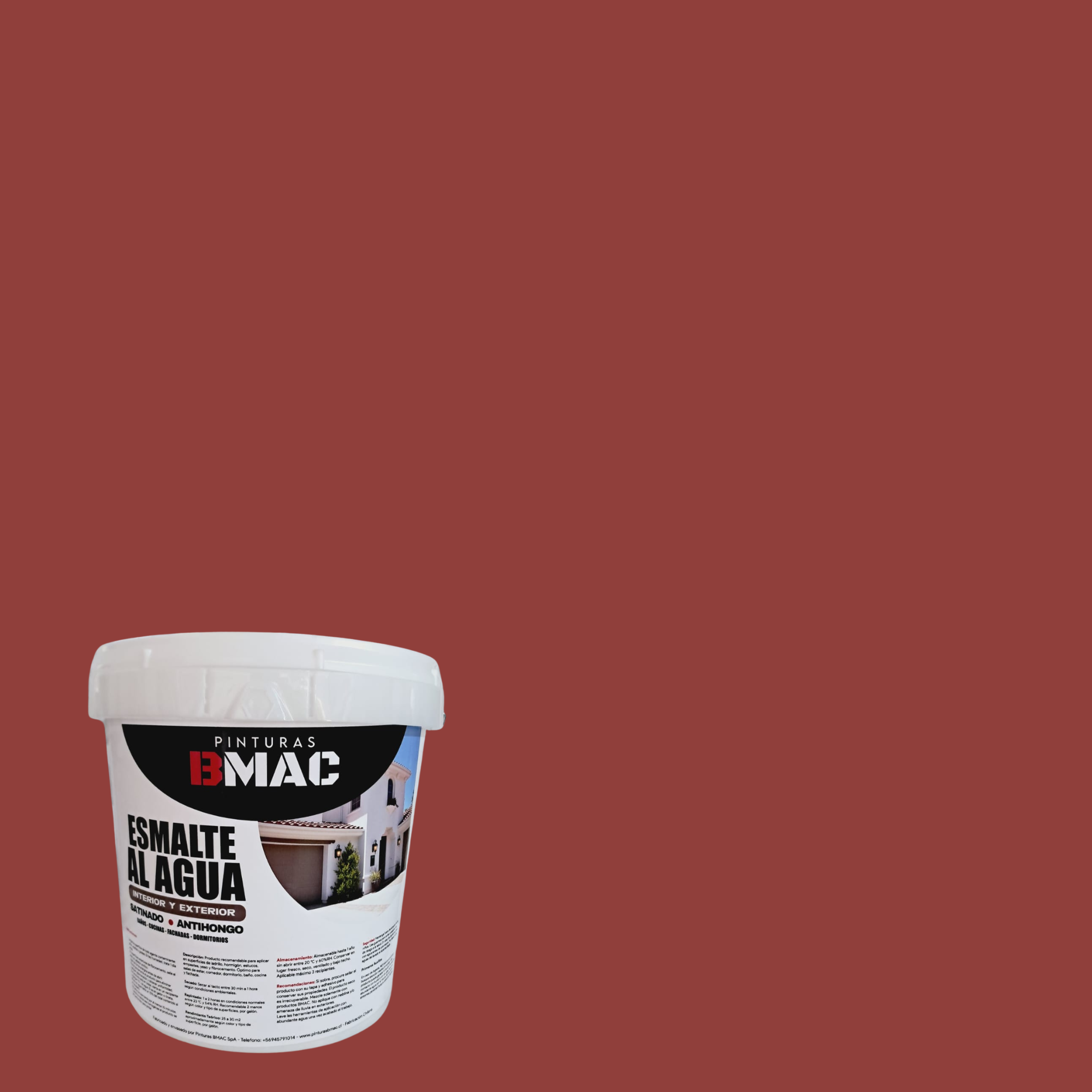 Esmalte al Agua Satinado Rojo Colonial Tineta BMAC-0
