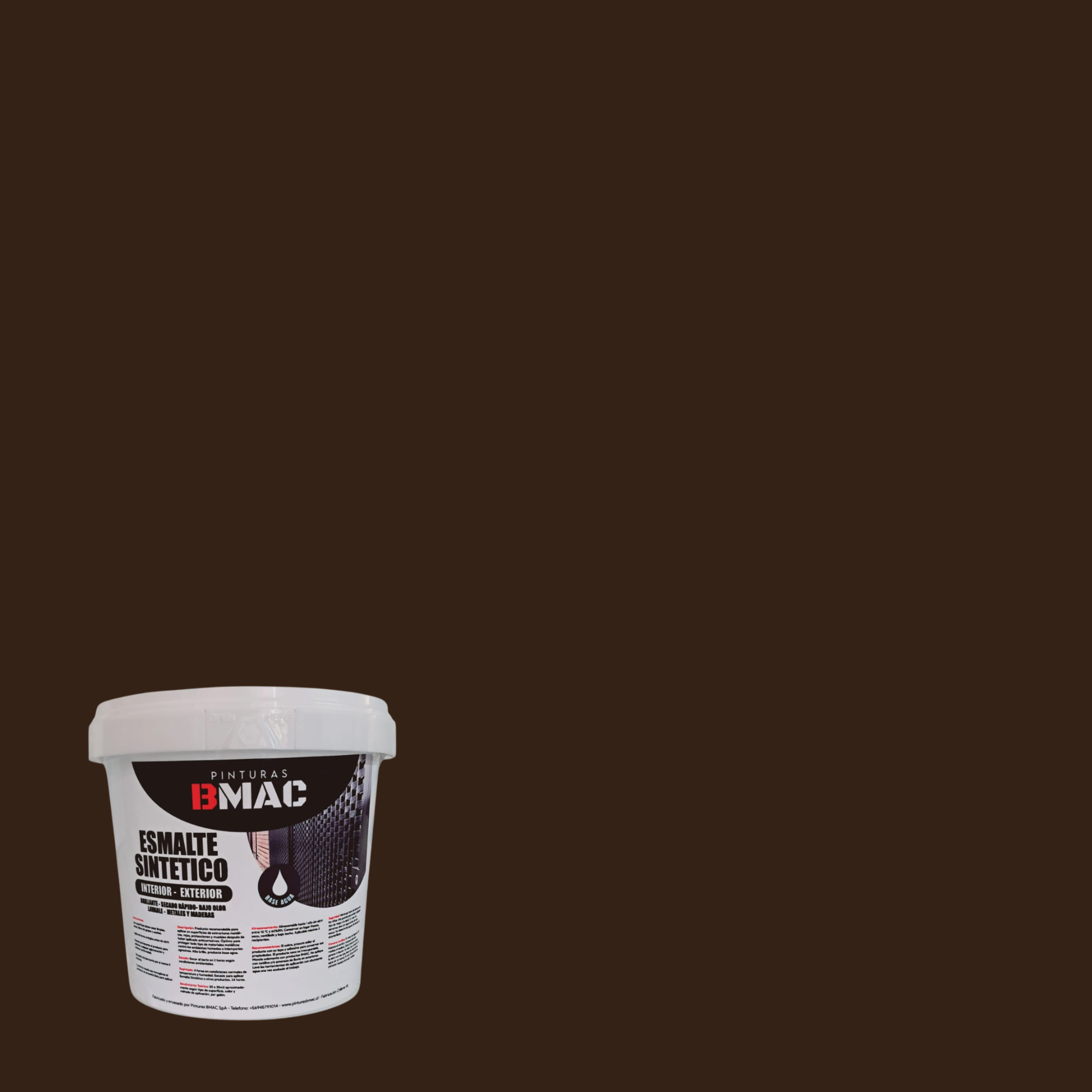 Esmalte Sintético Café Moro Brillante 1 Litro BMAC-1