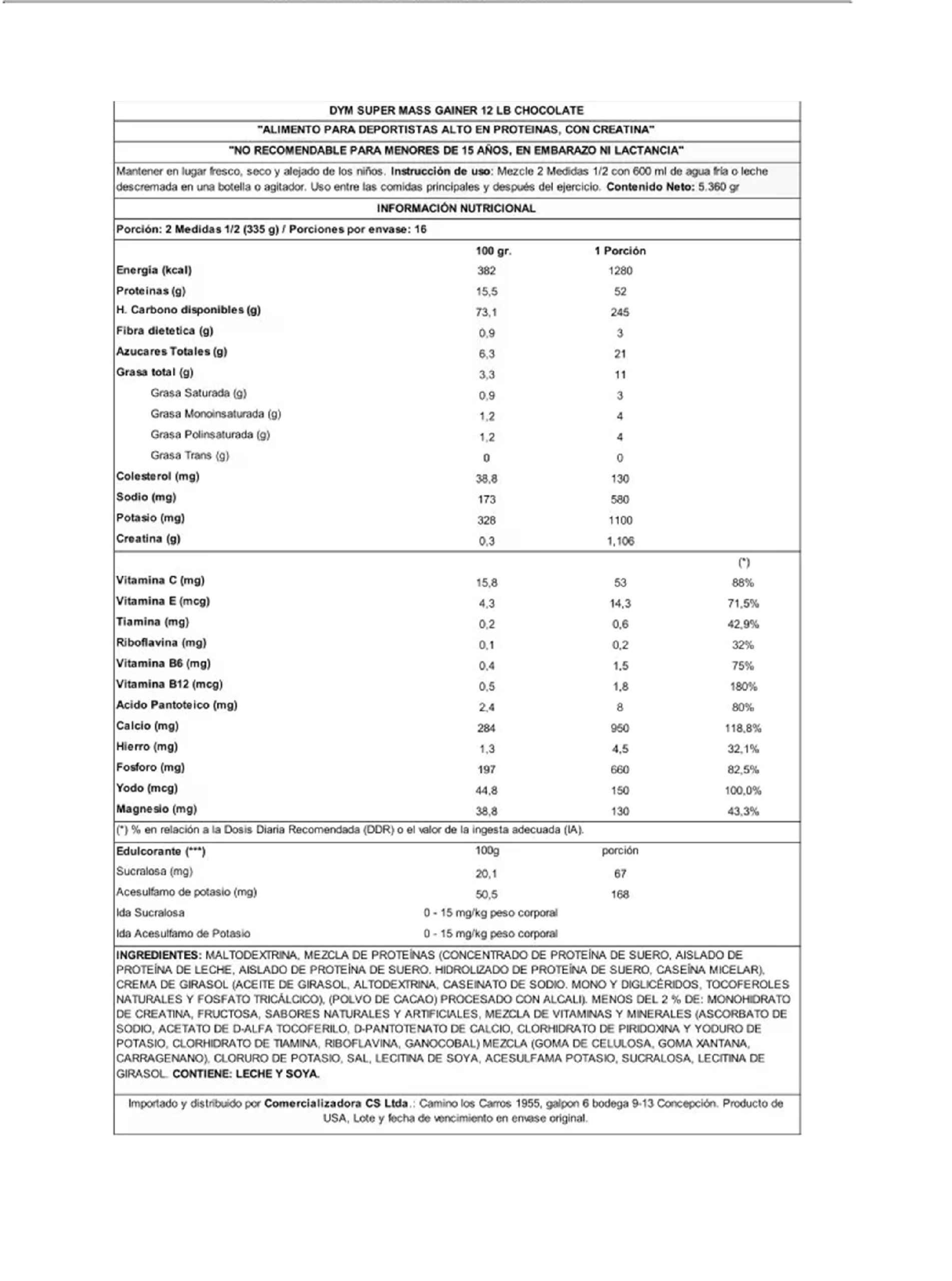 Gainer Super Mass 12 Lb Rich Chocolate -2