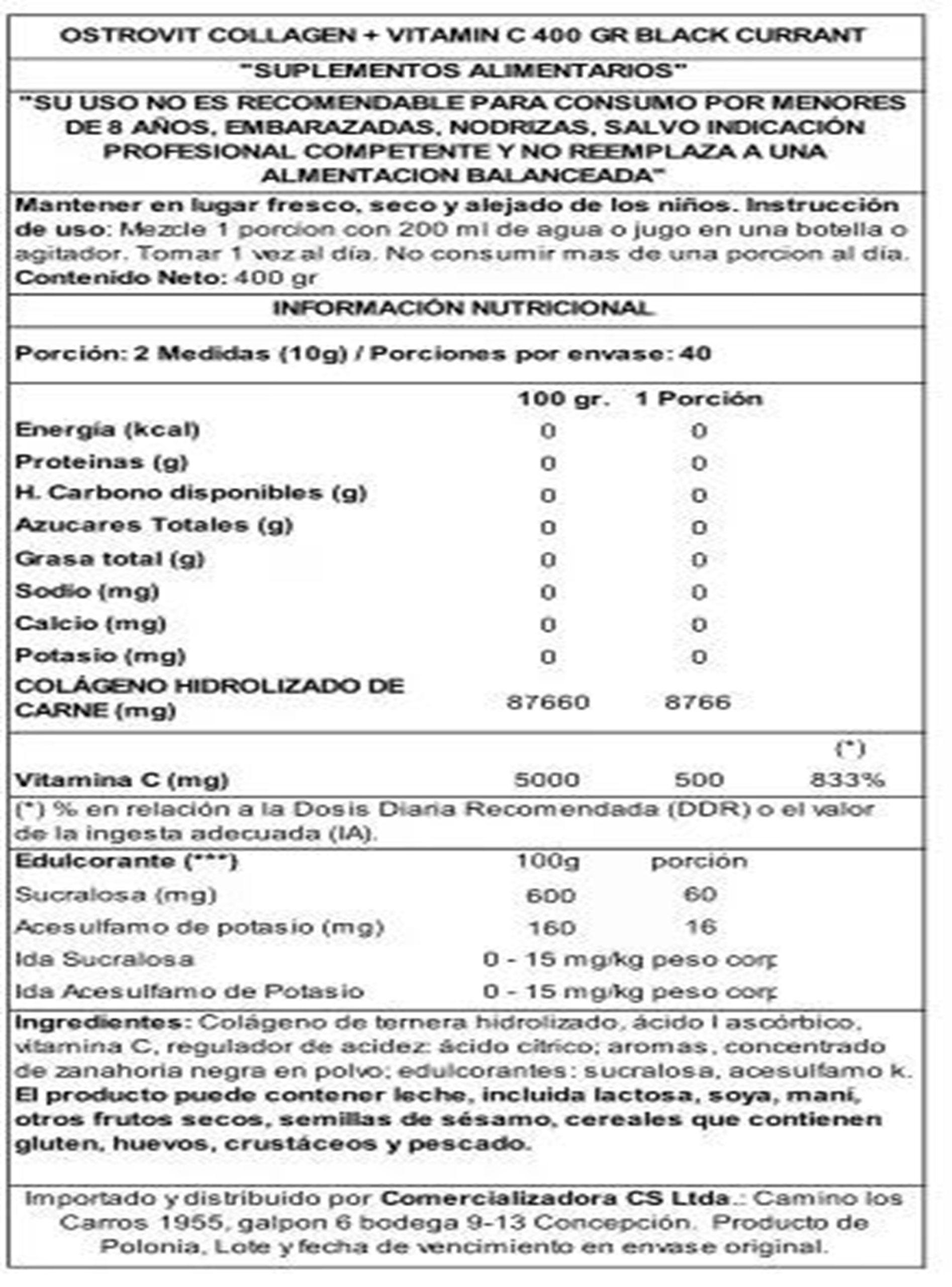 Colageno Vitamina C 400 G Black Currant -1