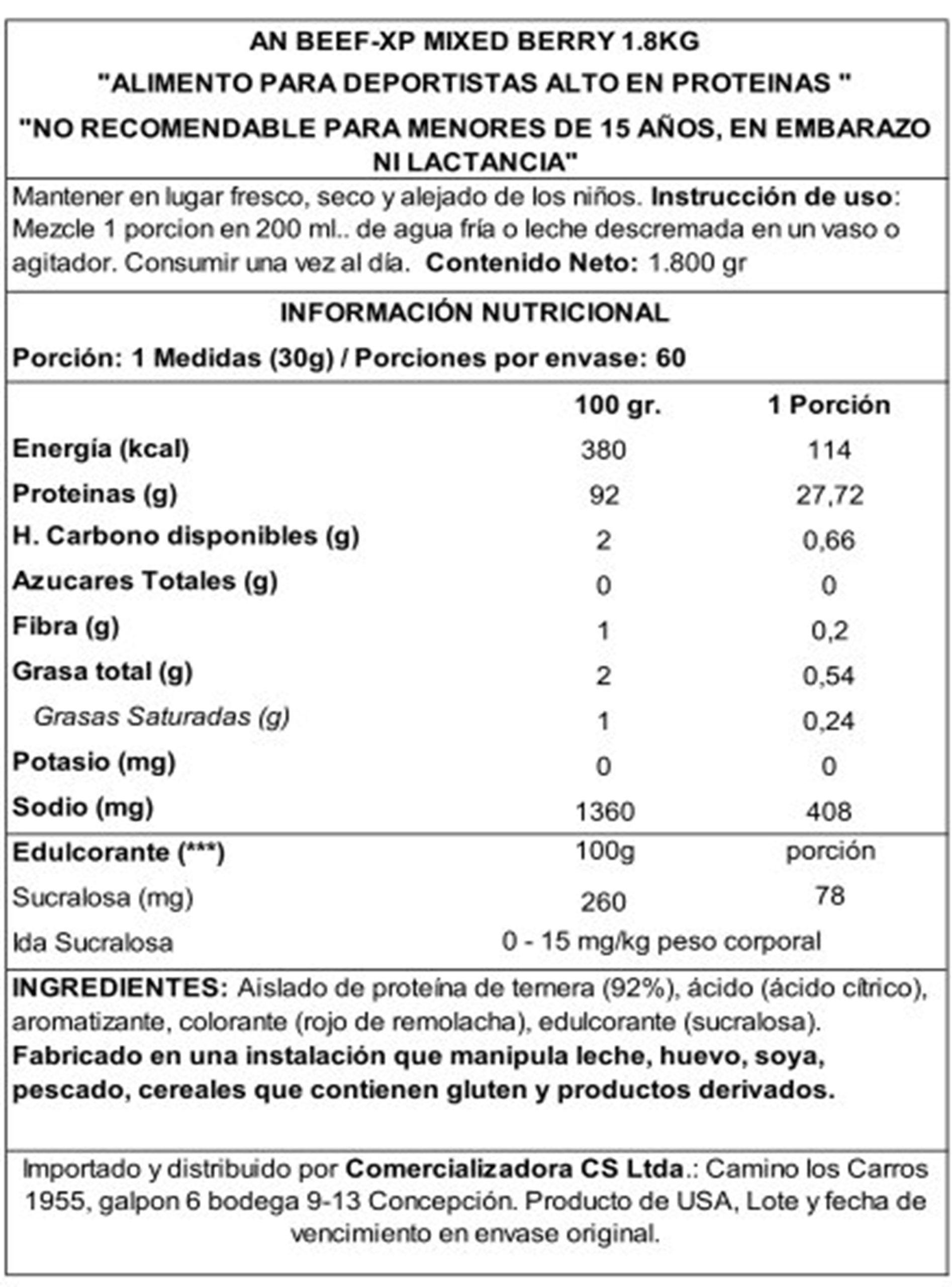Proteina Beef Xp 1.8 Kg Mixed Berry-1
