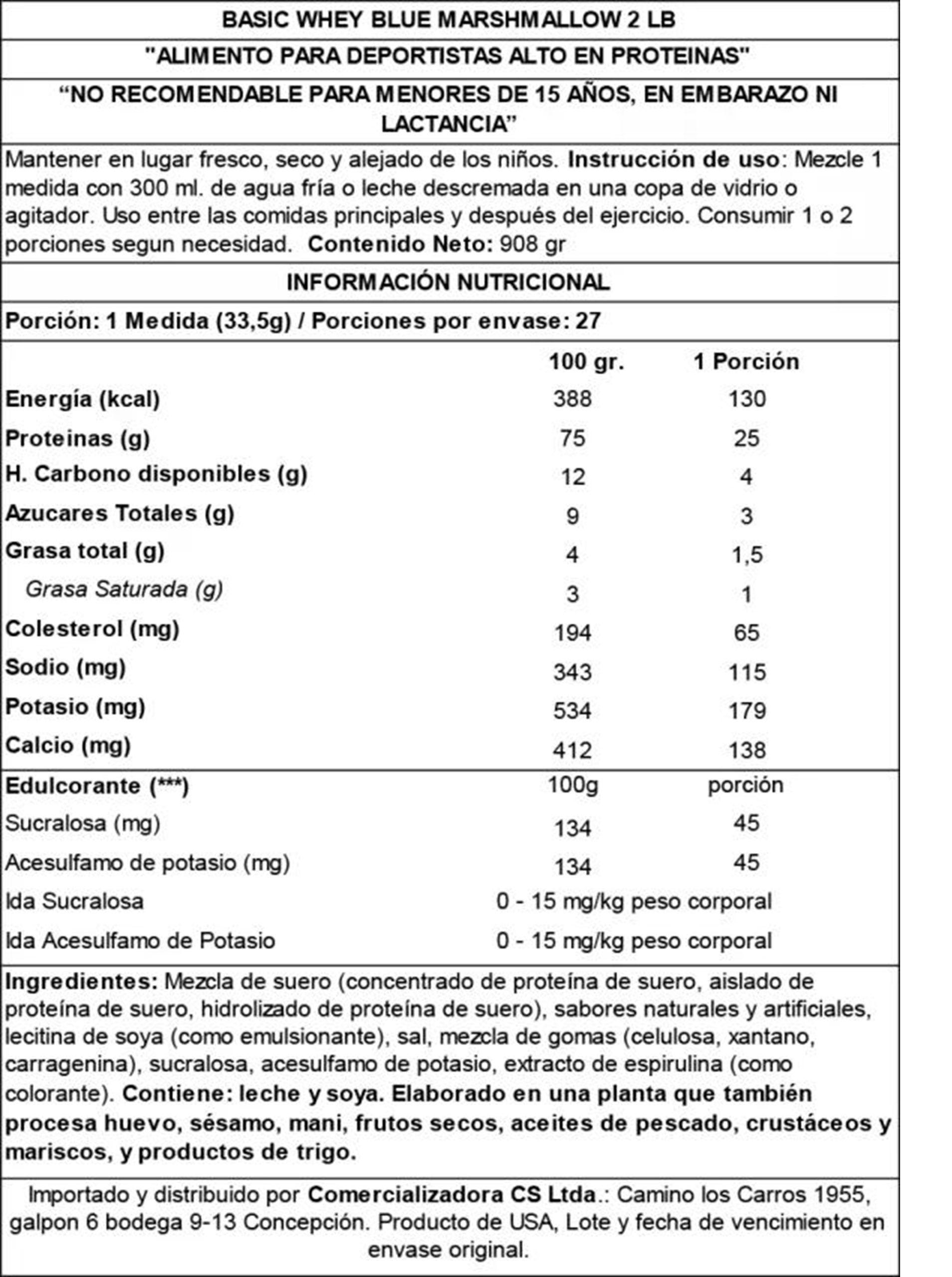 Basic Proteina Whey 2 Lb Blue Marshmallow -2