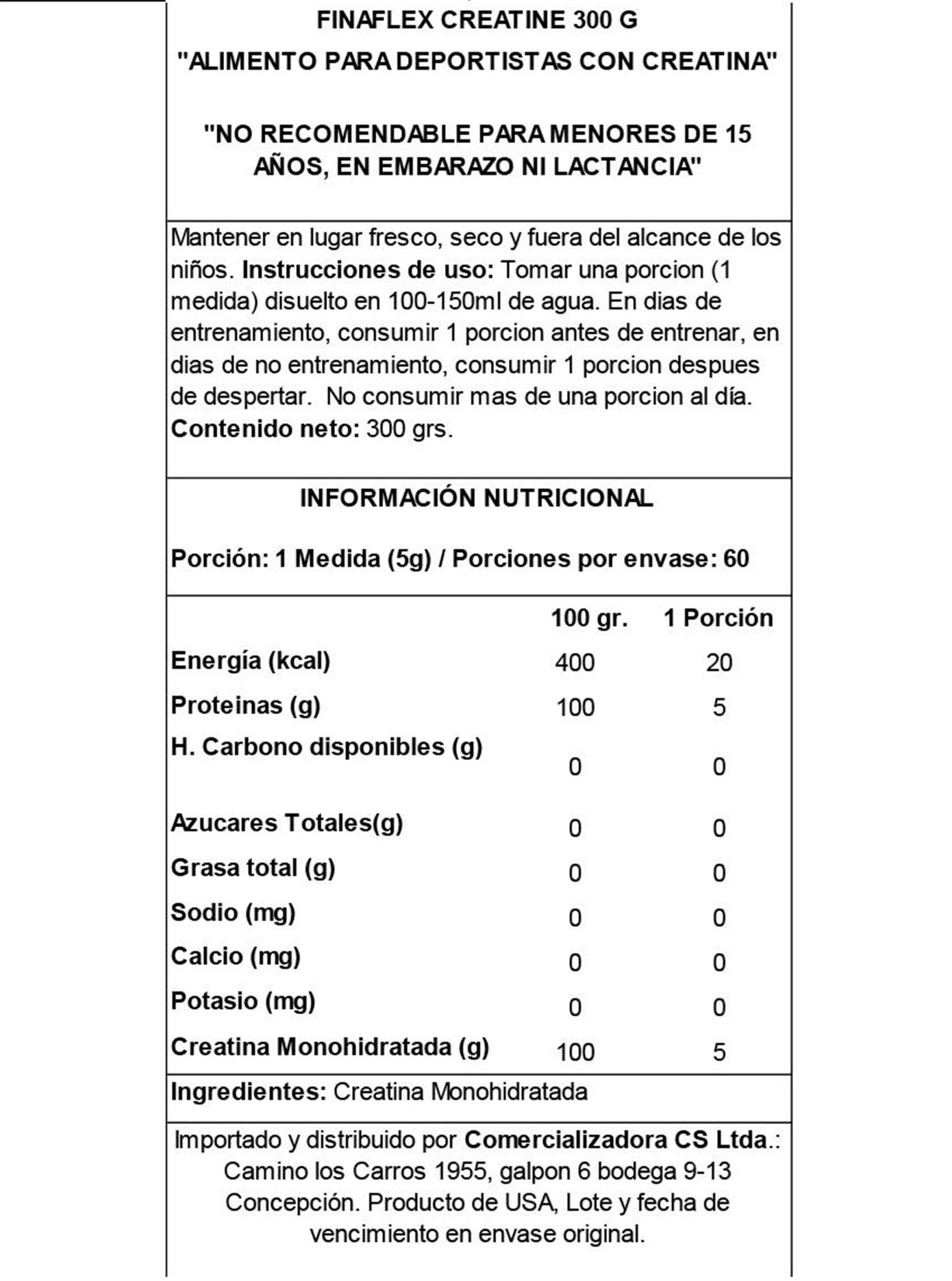 Finaflex Creatina 300 G Sin Sabor -2