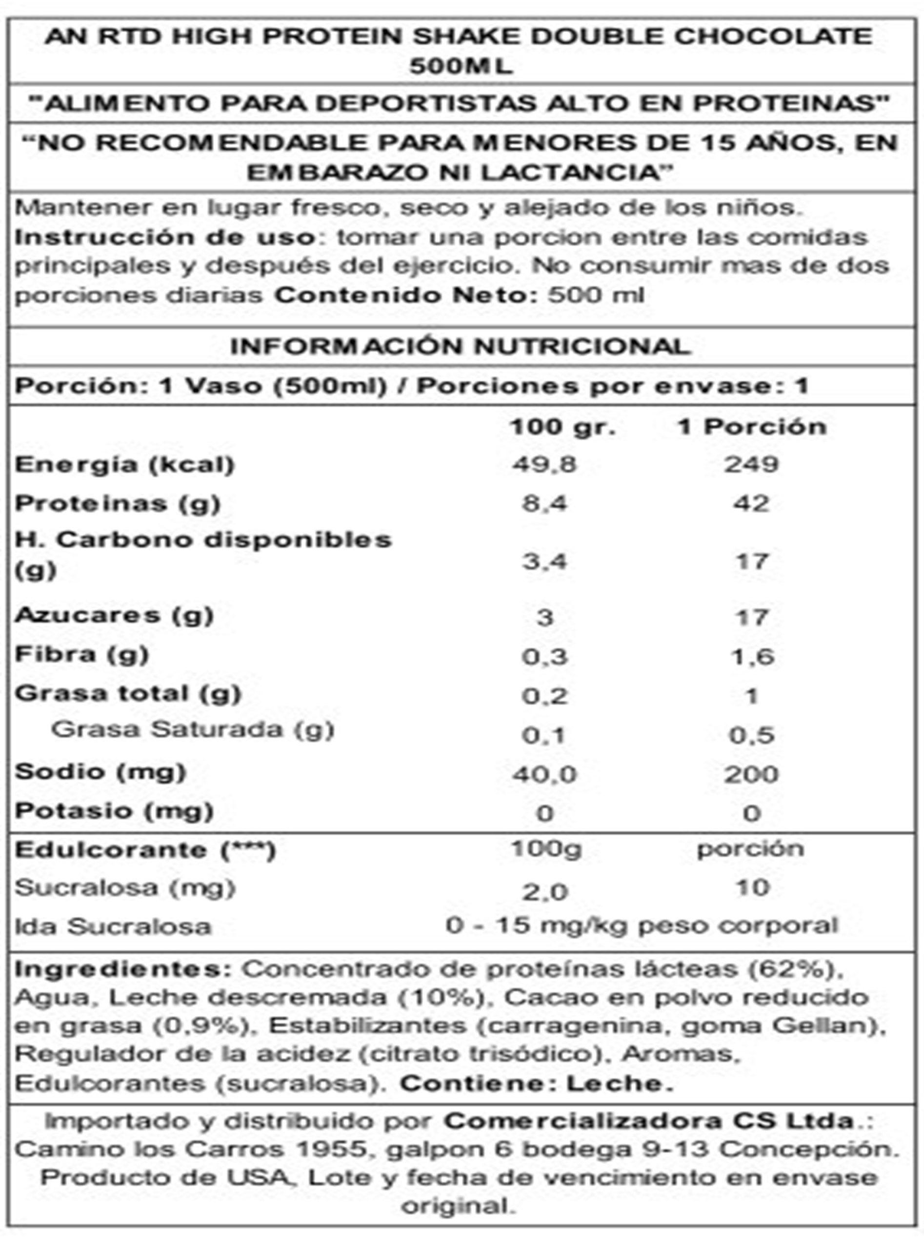 RTD High Protein Shake 500 ml Double Chocolate-2