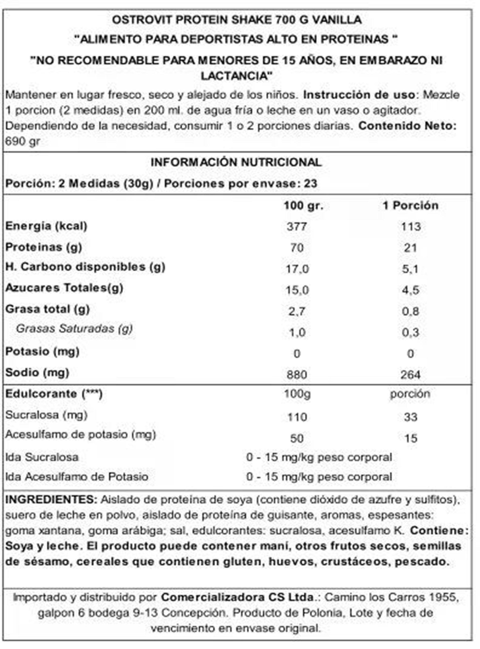 Proteina Protein Shake 700 G Vanilla -1