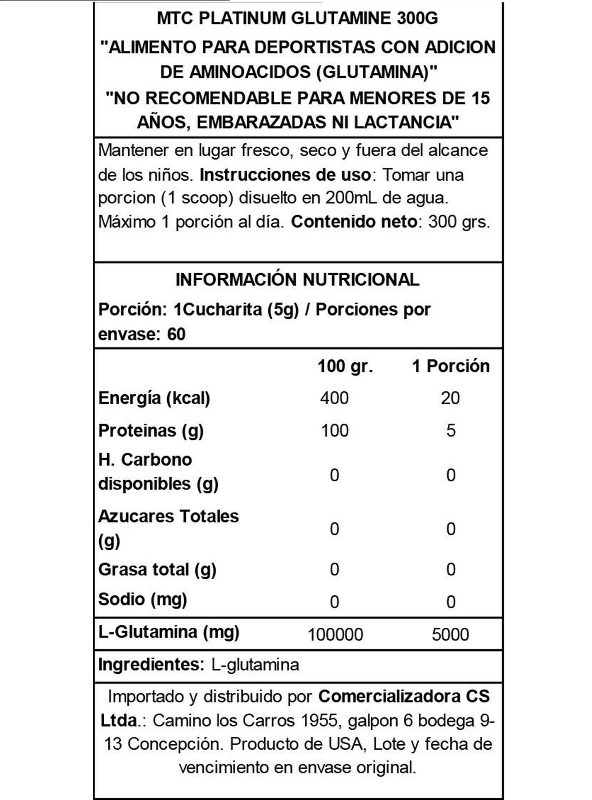 Muscletech Glutamina 300 G Sin Sabor -2
