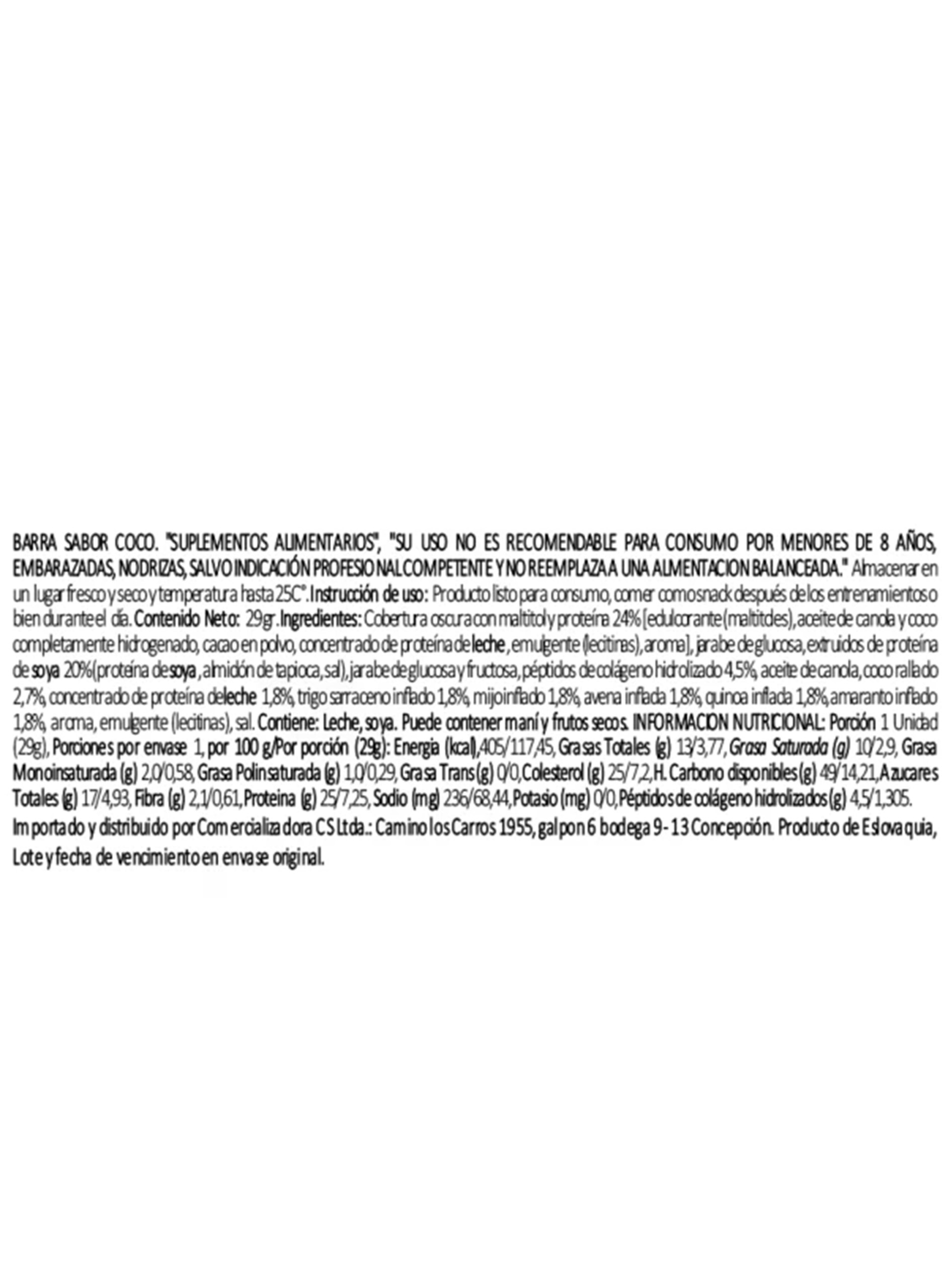 Barra de Proteina GAMS Cereal 29 g Coconut -2