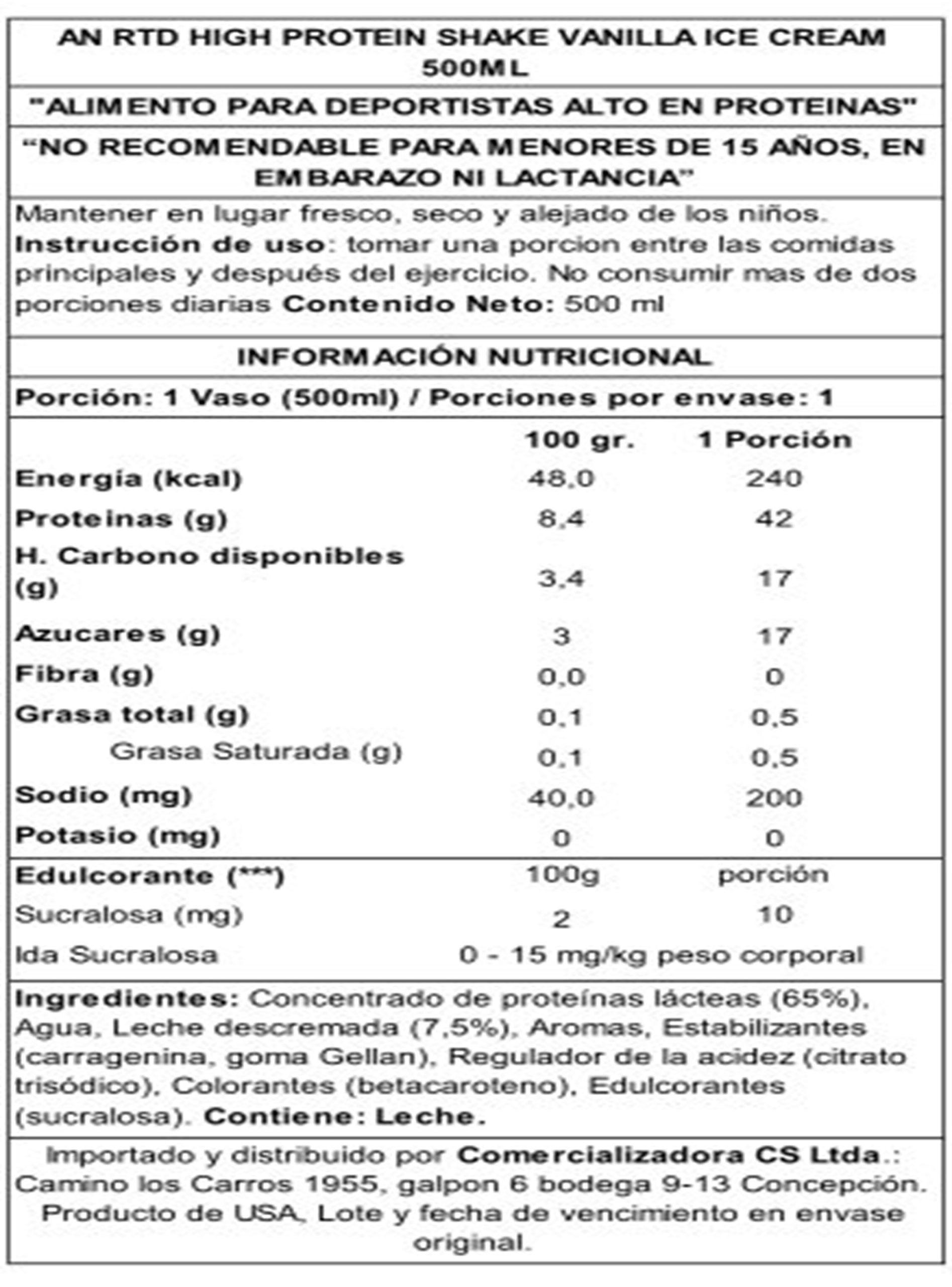 RTD High Protein Shake 500 ml Vanilla Ice Cream-2