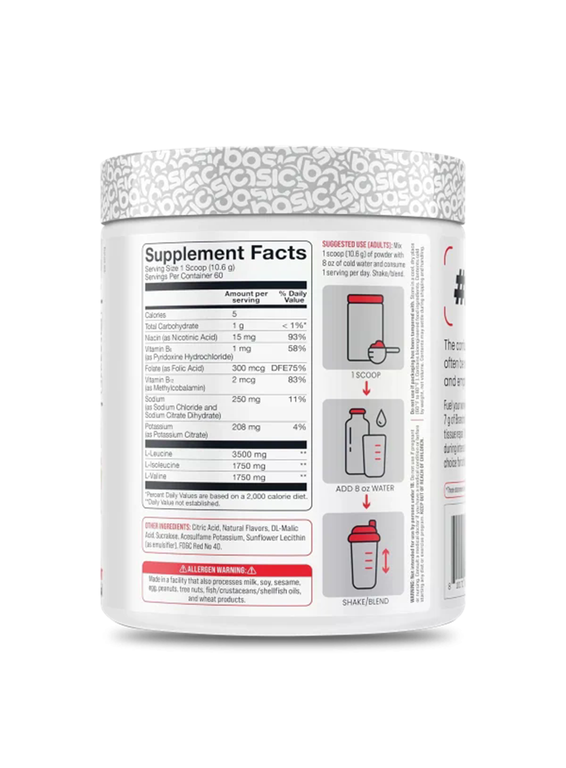 Basic Amino Bcaa 630 G Blueberry Lemonade -3