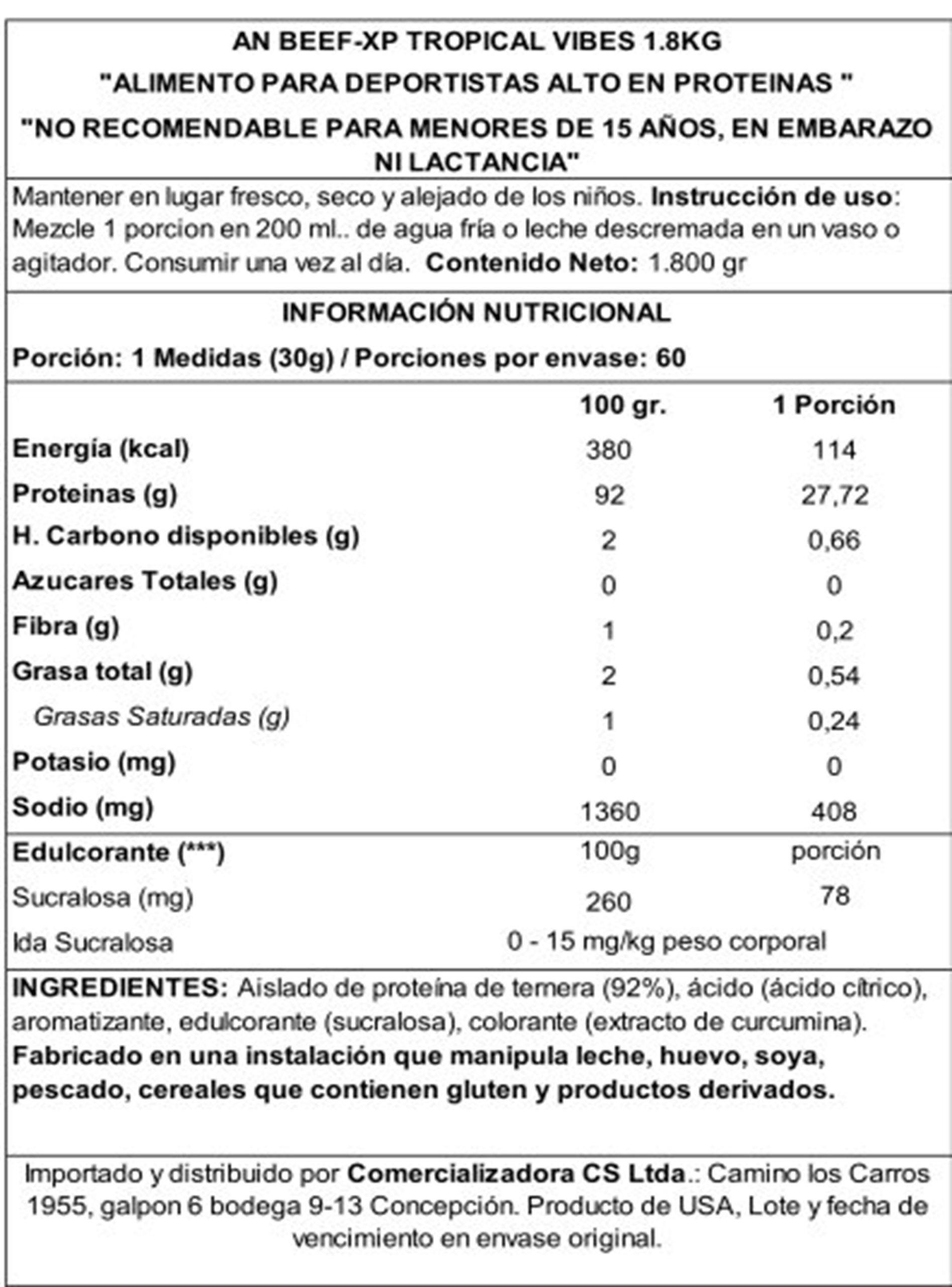 Proteina Beef Xp 1.8 Kg Tropical Vibes-1