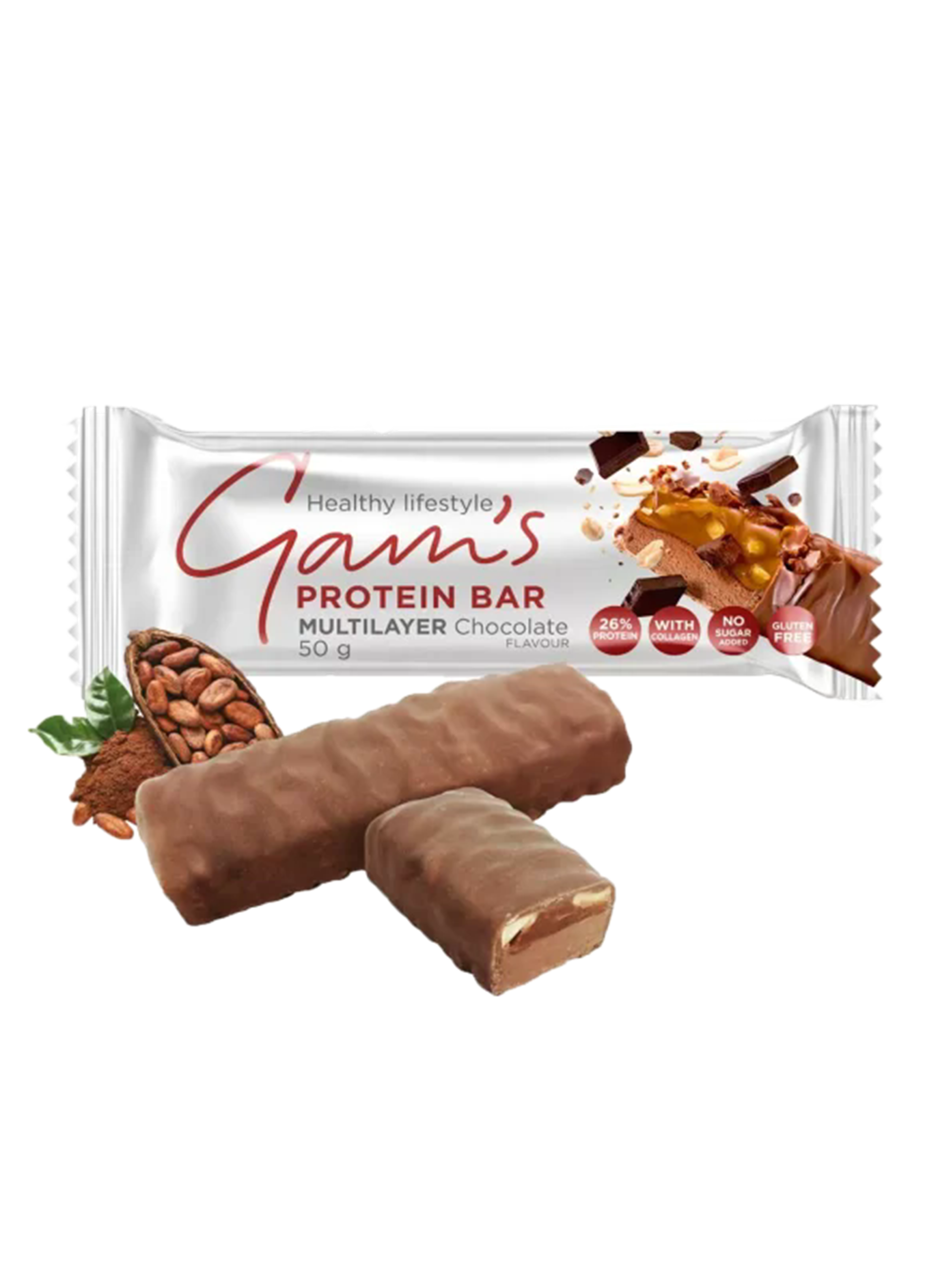 Barra de Proteina GAMS Multilayer 50 g Chocolate -0