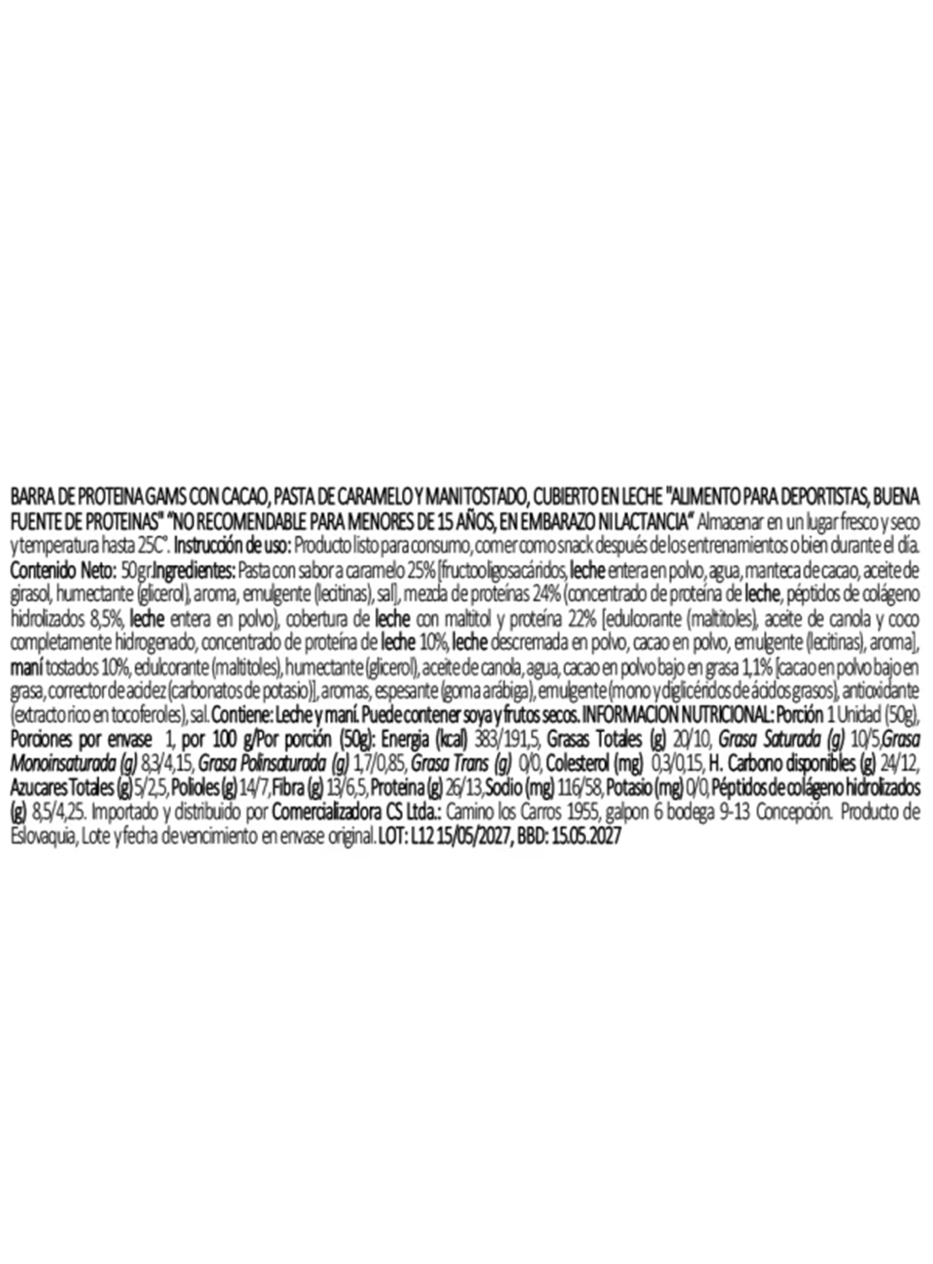 Barra de Proteina GAMS Multilayer 50 g Chocolate -1