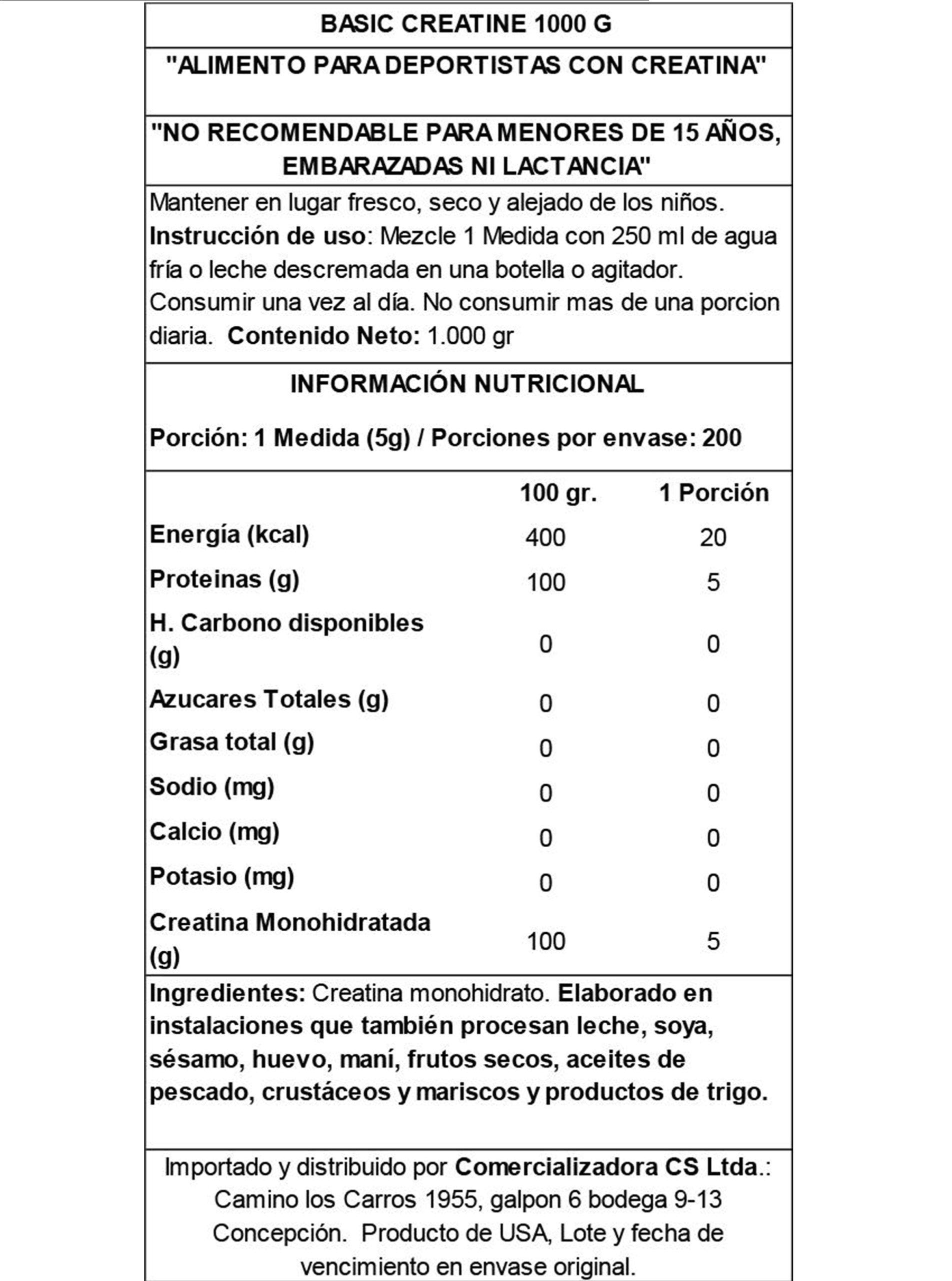 Basic Creatina 1000 G Sin Sabor-2