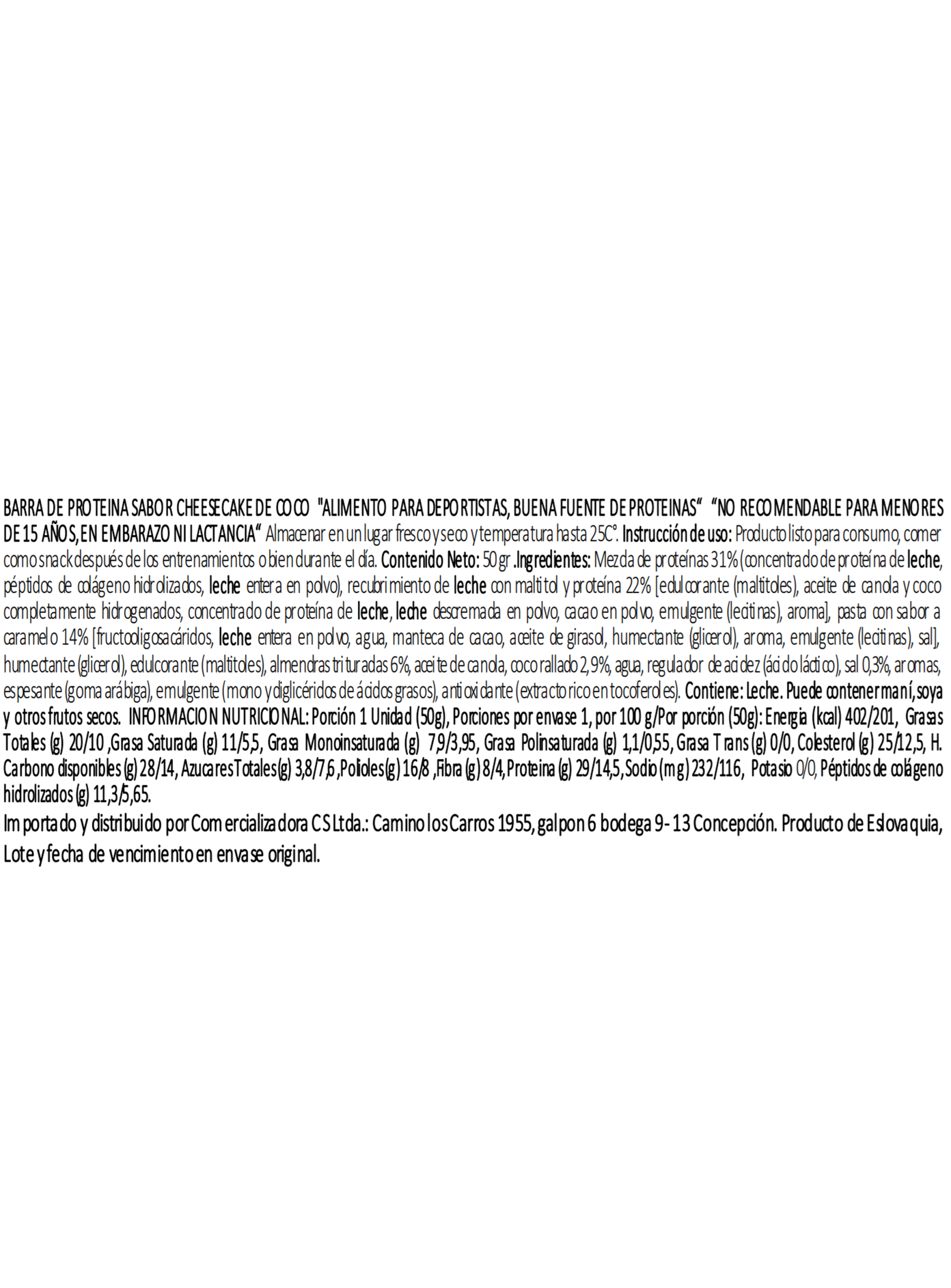 Caja Barras de Proteina GAMS 50g x 24ud Coconut Cheesecake-2