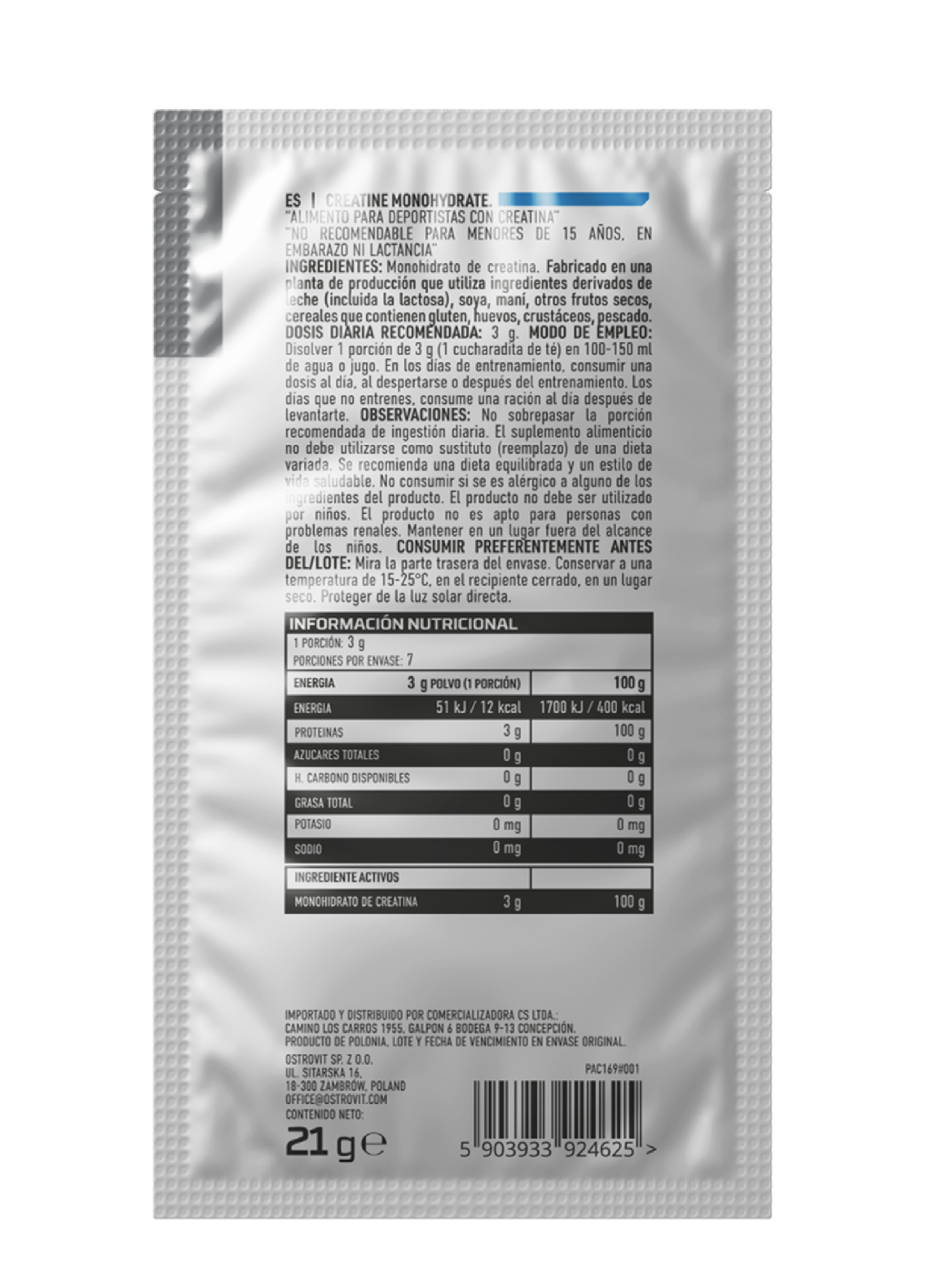 Ostrovit Sachet Creatina 21 g Sin Sabor-2