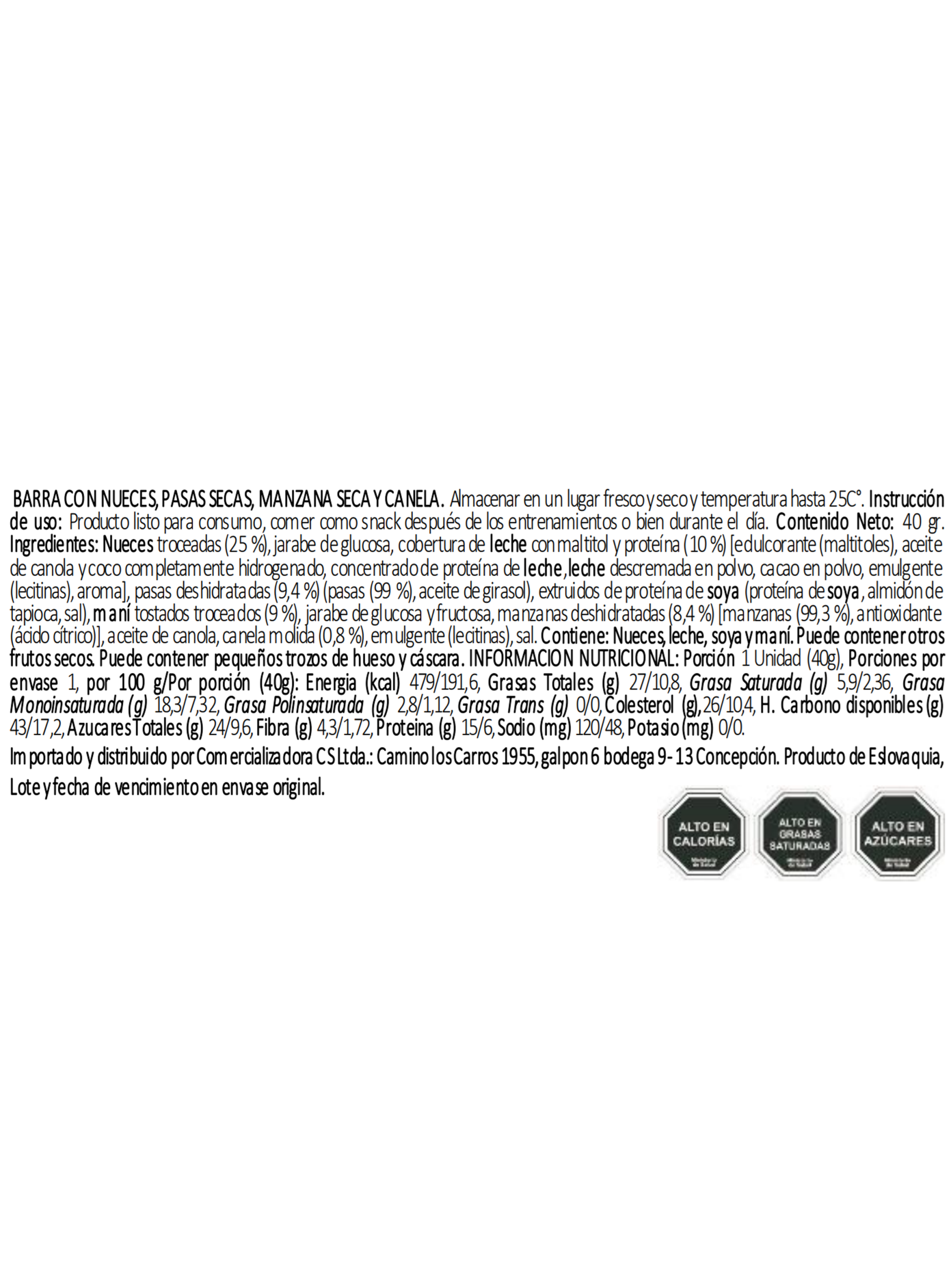 Barra de Proteina GAMS Nuts 40 g Apple Pie -2