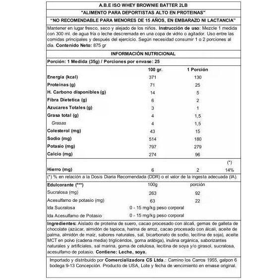 ABE Proteina Iso Whey 2 Lb Brownie Batter -1