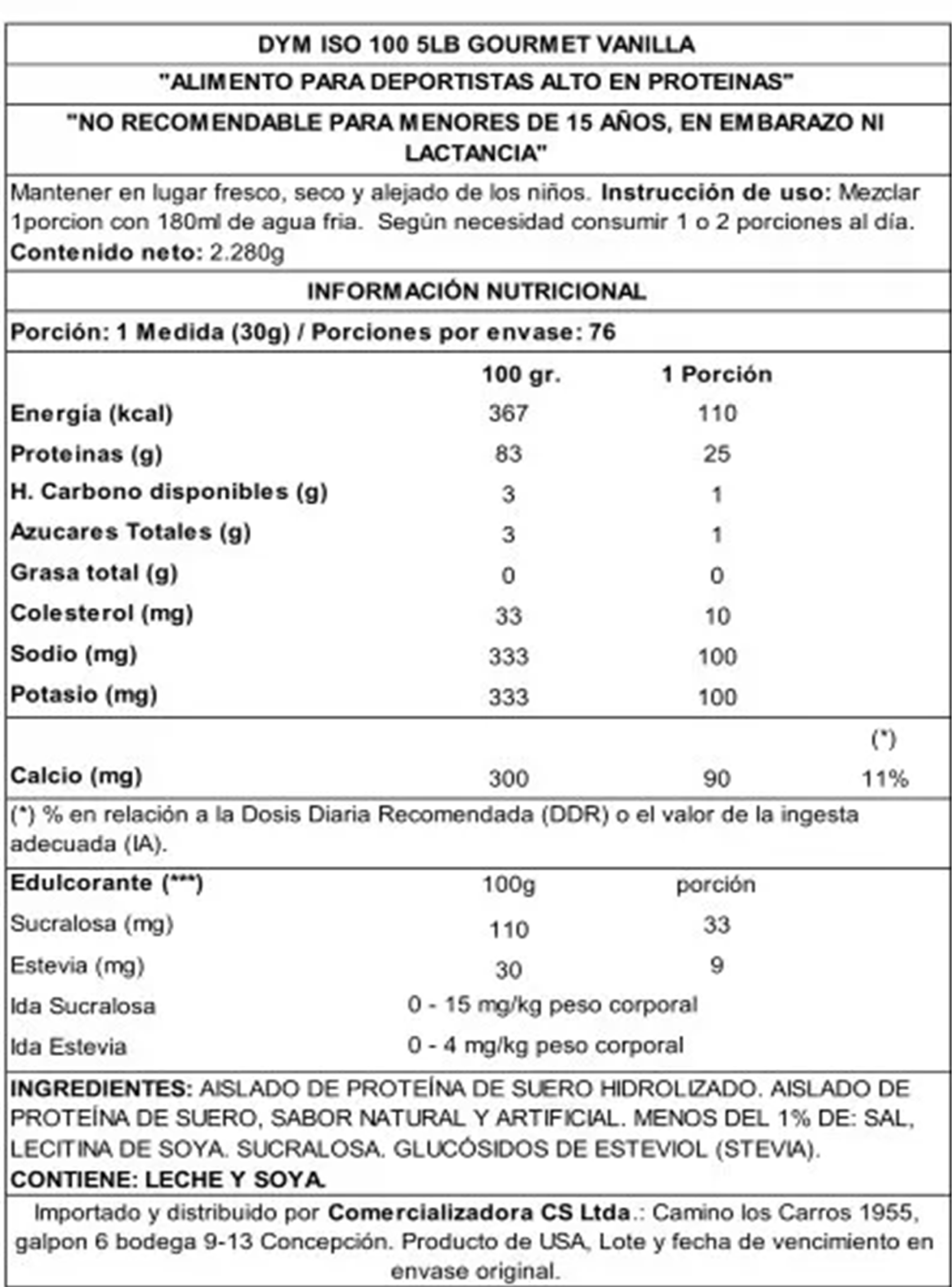 Proteina ISO 100 5 Lb Gourmet Vanilla -1