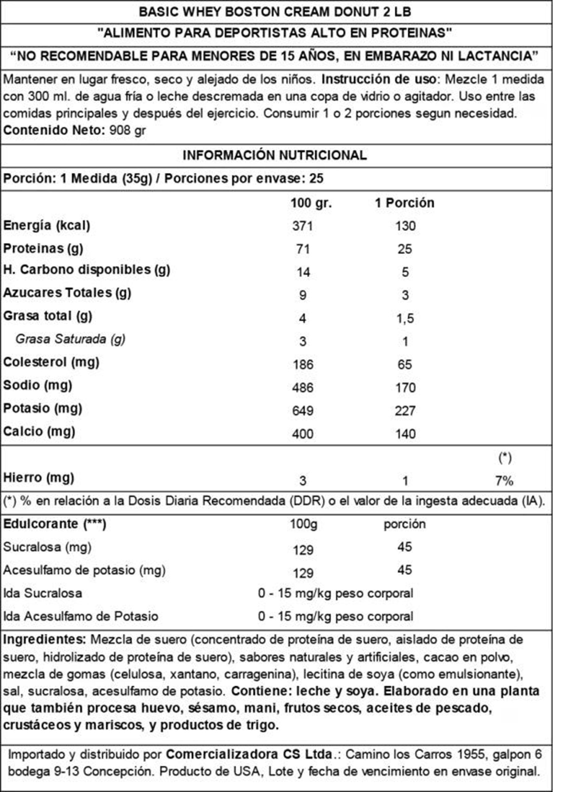 Basic Proteina Whey 2 Lb Boston Cream Donut -2