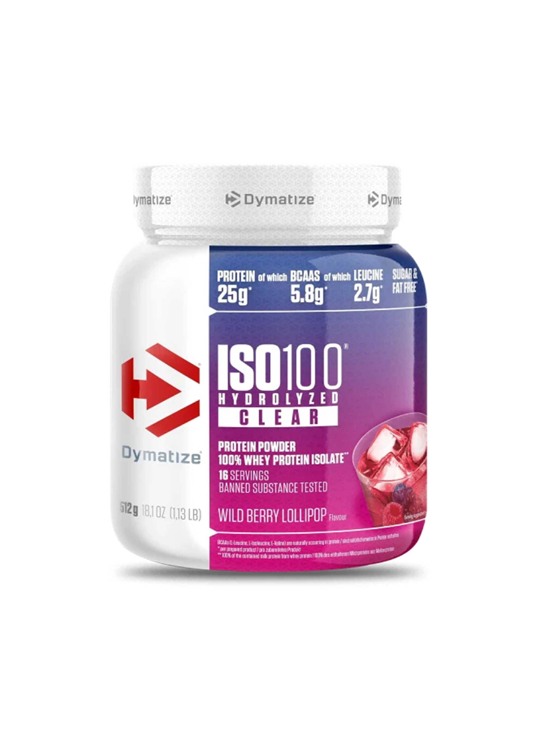 Dymatize Proteina Iso 100 Hydrolyzed Clear 1.13 Lb Berry Lollipop-0