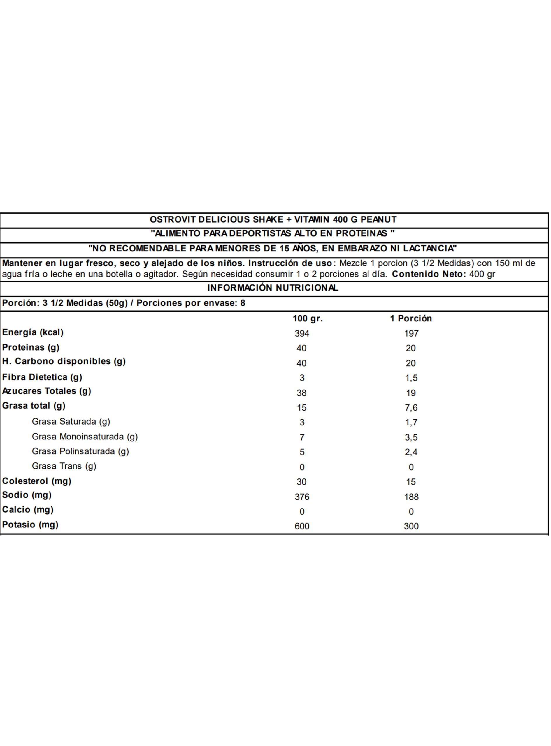 Vitamina Delicious Shake + Vitamina 400 G Peanut -1