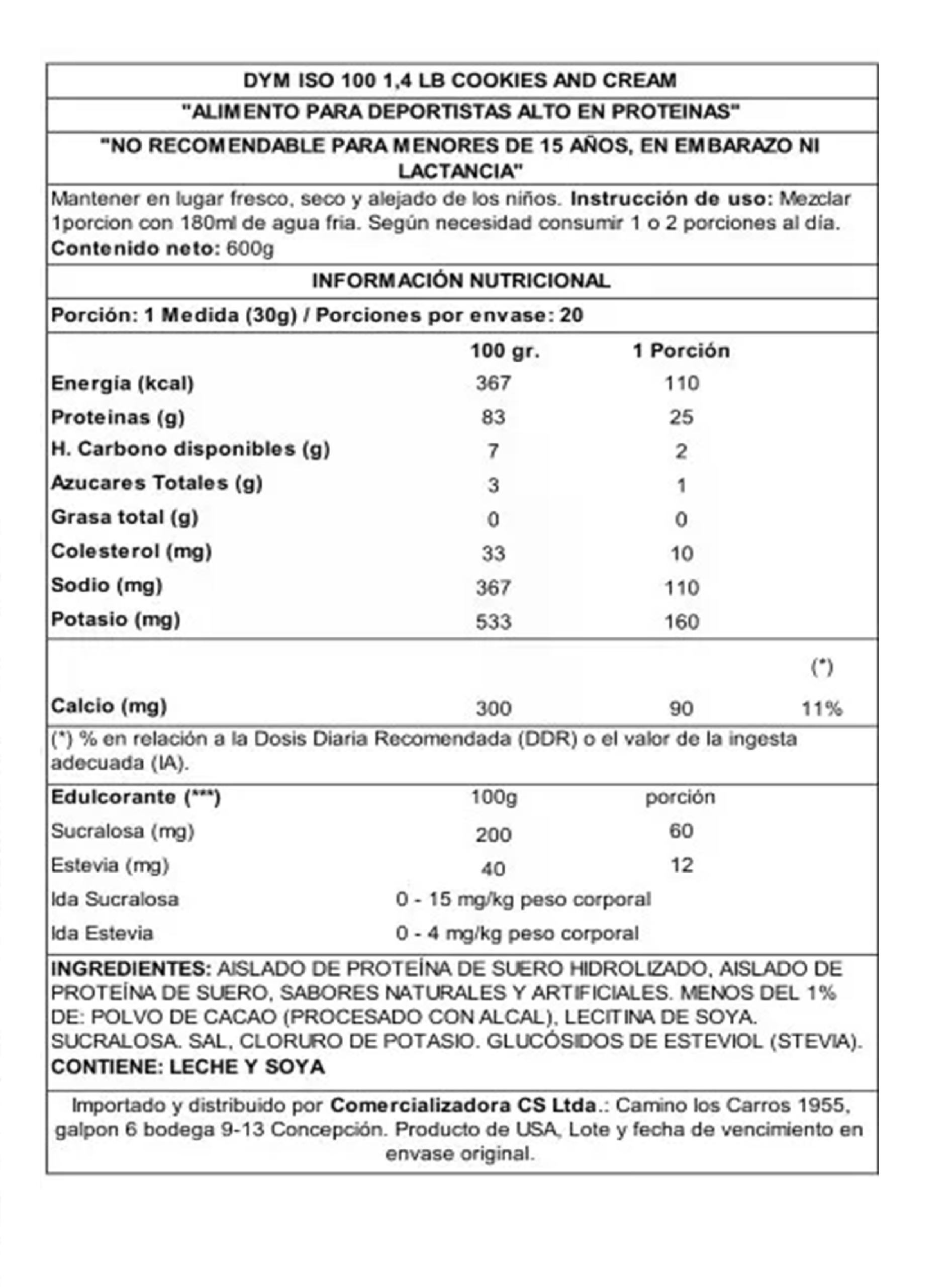 Proteina ISO 100 1.4 Lb Cookies And Cream -1