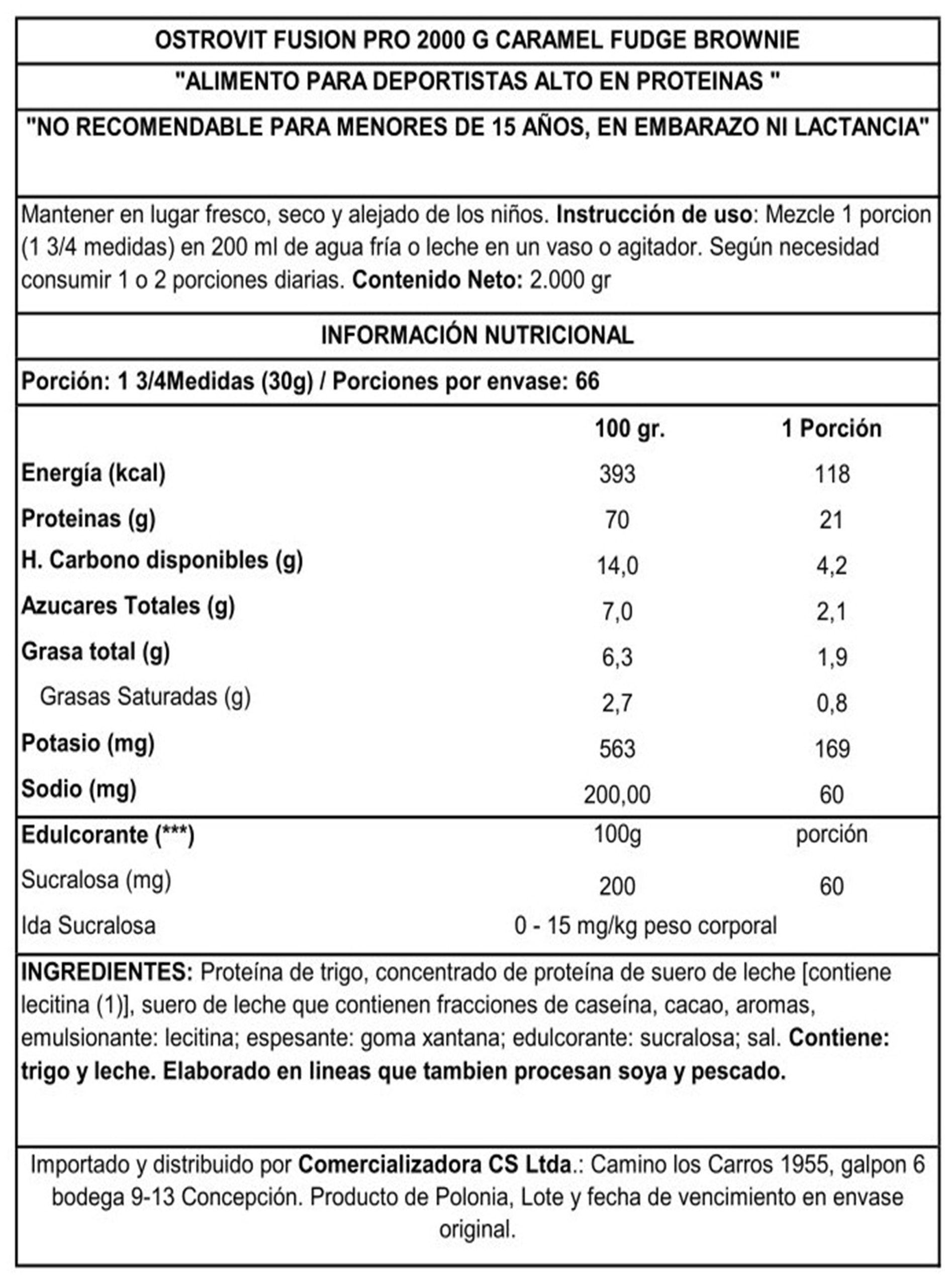 Ostrovit Proteina Fusion Pro 2000 g Caramel Fudge Brownie-2