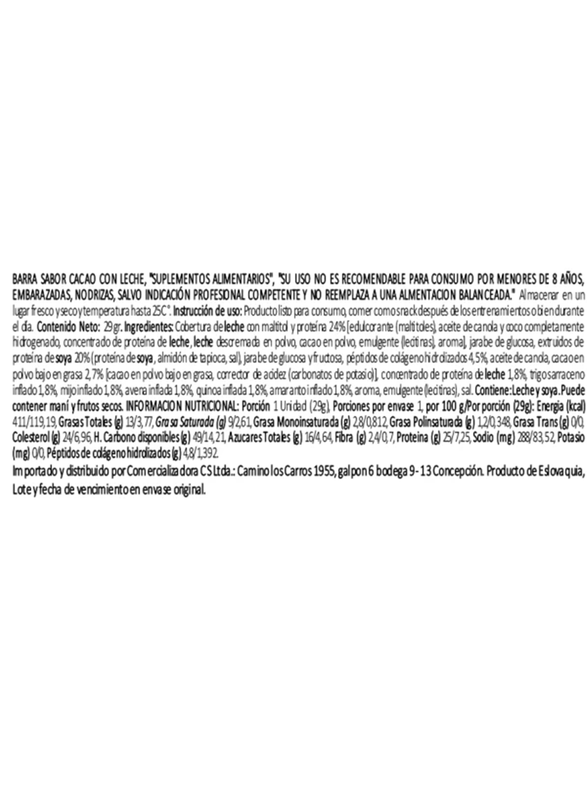 Barra de Proteina GAMS Cereal 29 g Chocolate -2