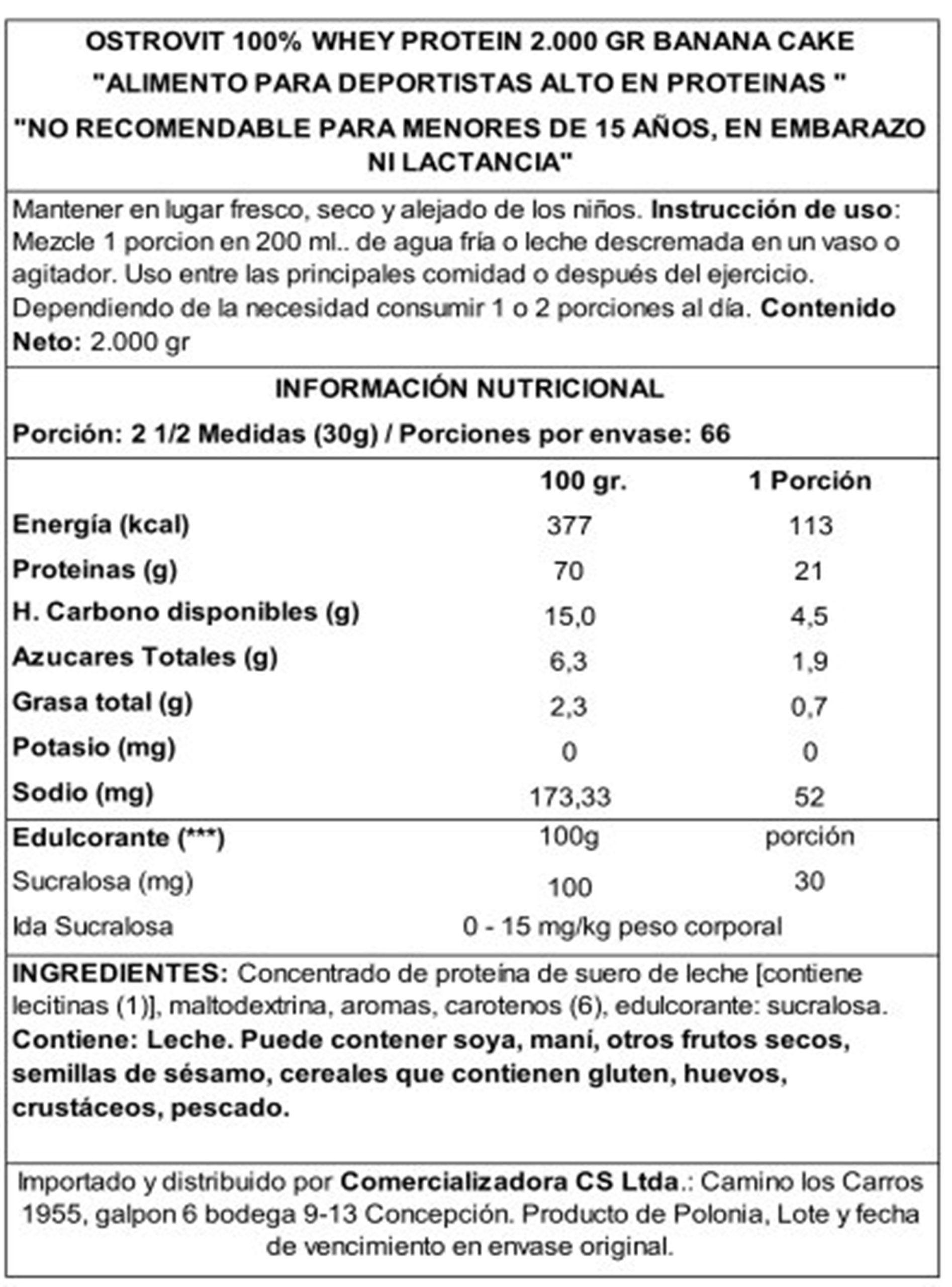 Ostrovit Proteina 100% Whey 2000 G Banana Cake -1