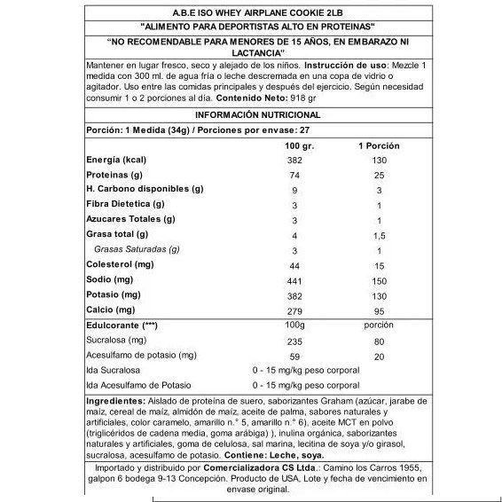 ABE Proteina Iso Whey 2 Lb Airplane Cookie -1