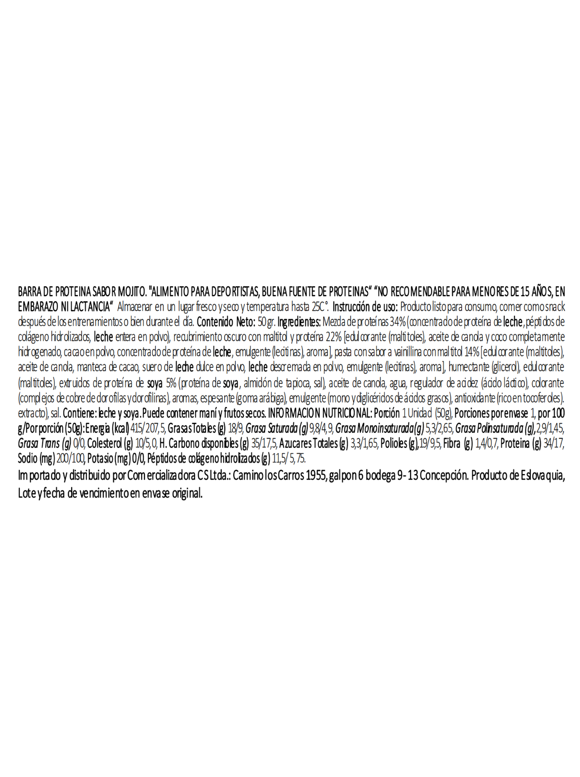 Caja Barras de Proteina GAMS 50g x 24ud Mojito-2