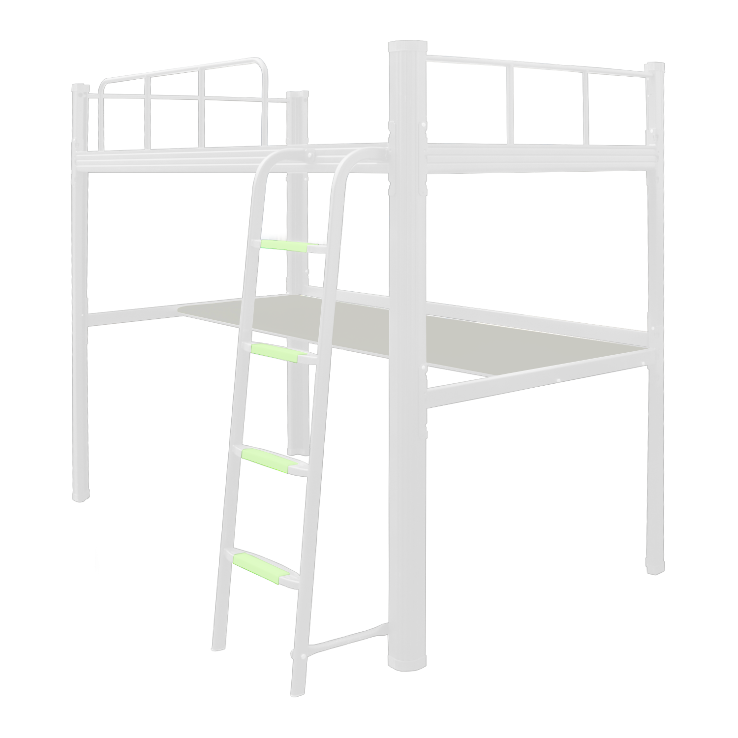 Cama alta con escritorio Strong 1 plaza blanco-0