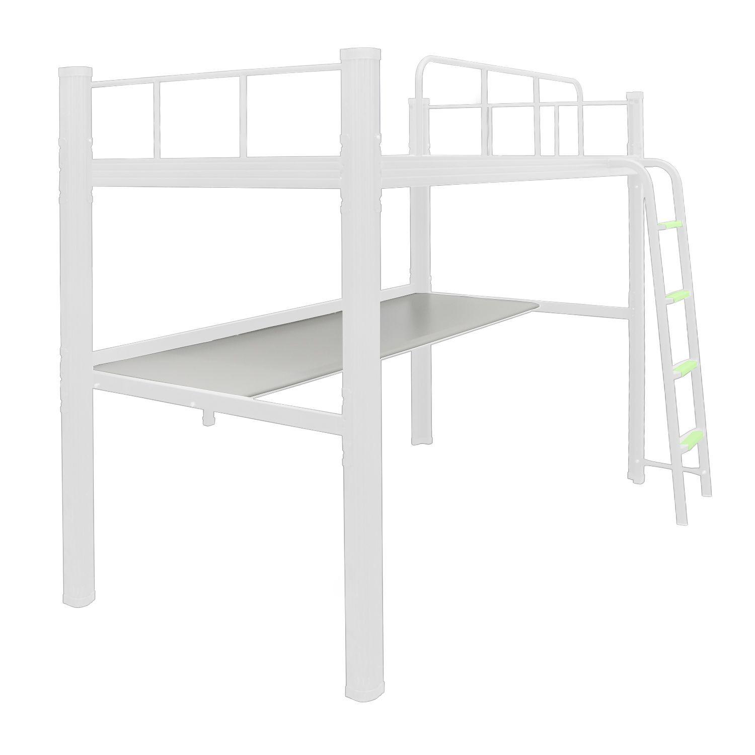 Cama alta con escritorio Strong 1 plaza blanco-2