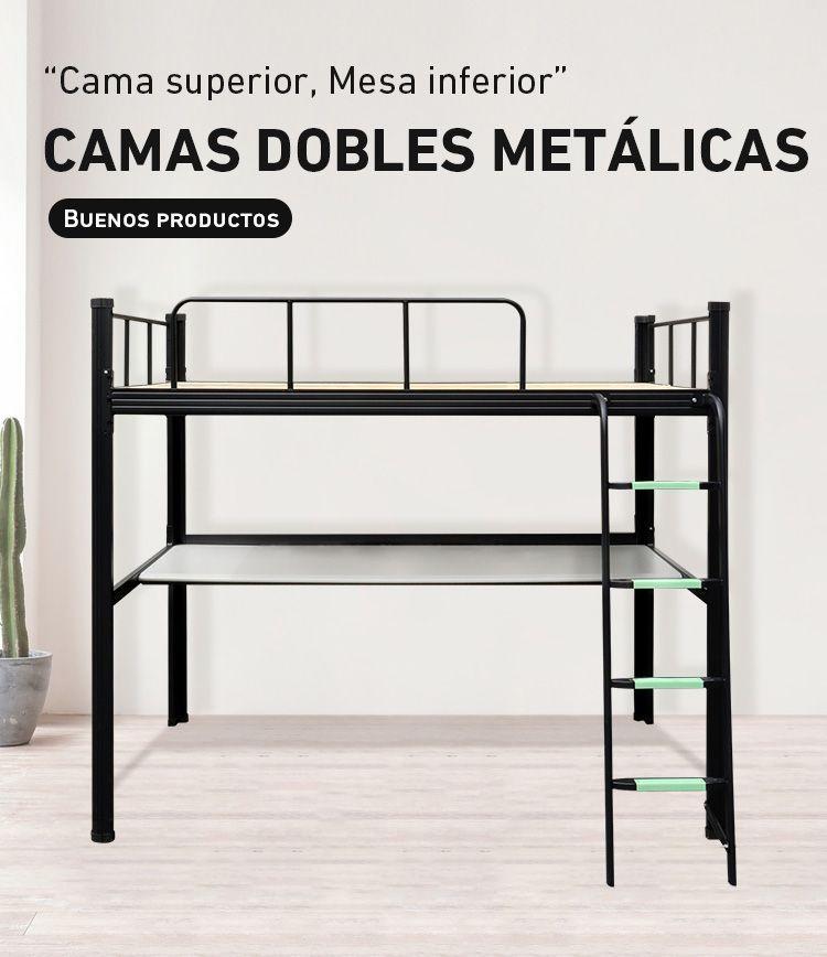 Cama alta con escritorio Strong 1 plaza blanco-5