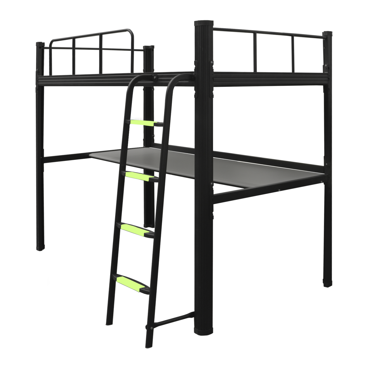 Cama alta con escritorio Strong 1 plaza negro-2